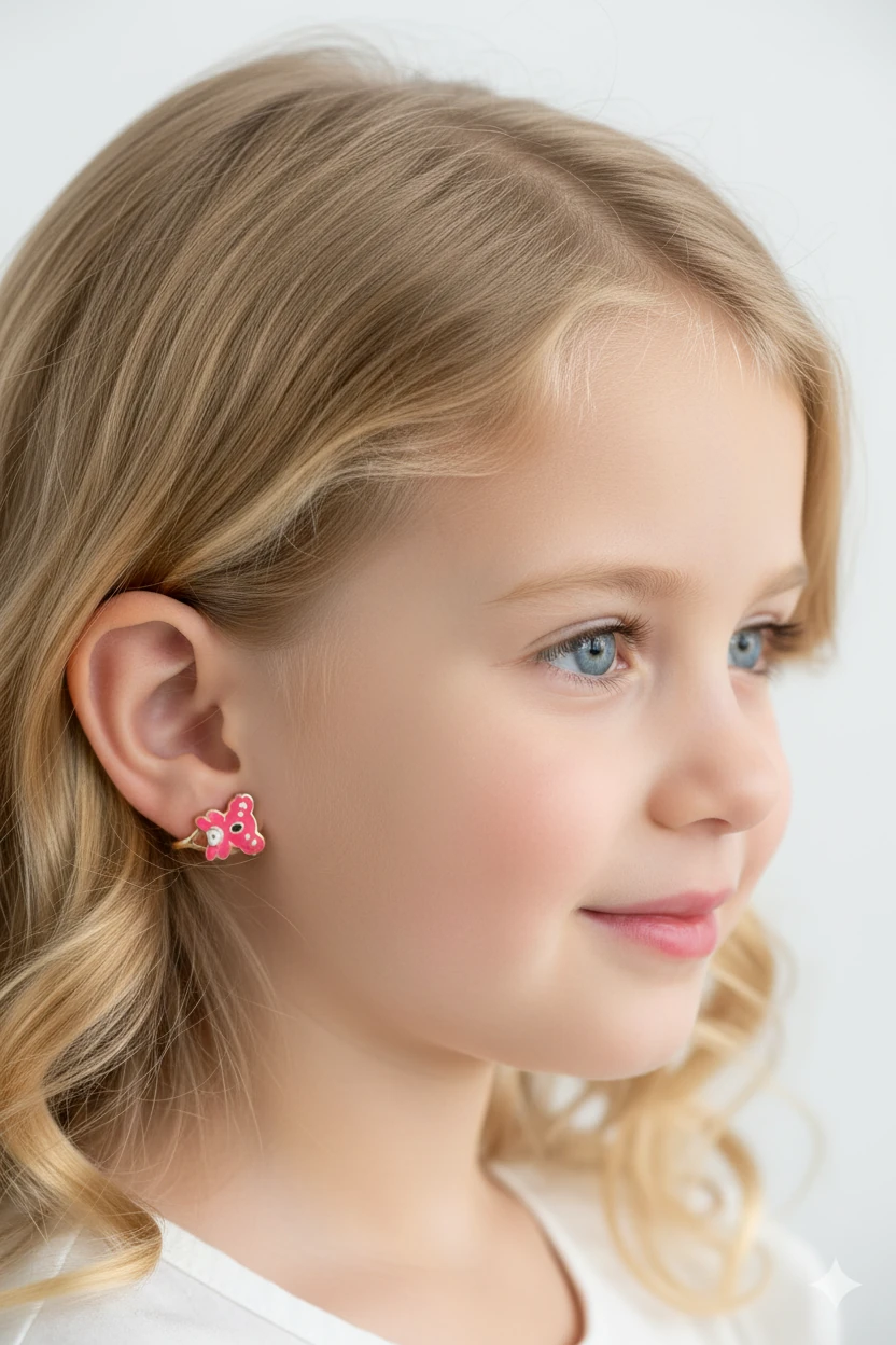 Minik Kulaklarda Sevimli Bir Masal: 14 Ayar Altın Pembe Koala Çocuk Küpesi 1,42 GR Ürün Kodu: KP07509