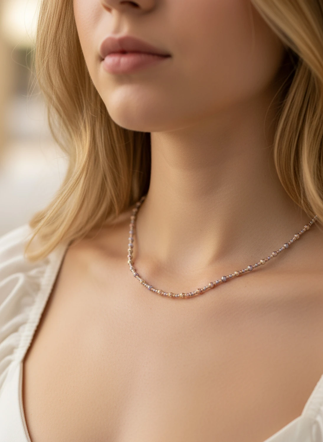 Üç Rengin Büyüsü: 14 Ayar Tricolor Dorika Toplu Altın Kolye 44CM 9,28 GR Ürün Kodu: GRD1746