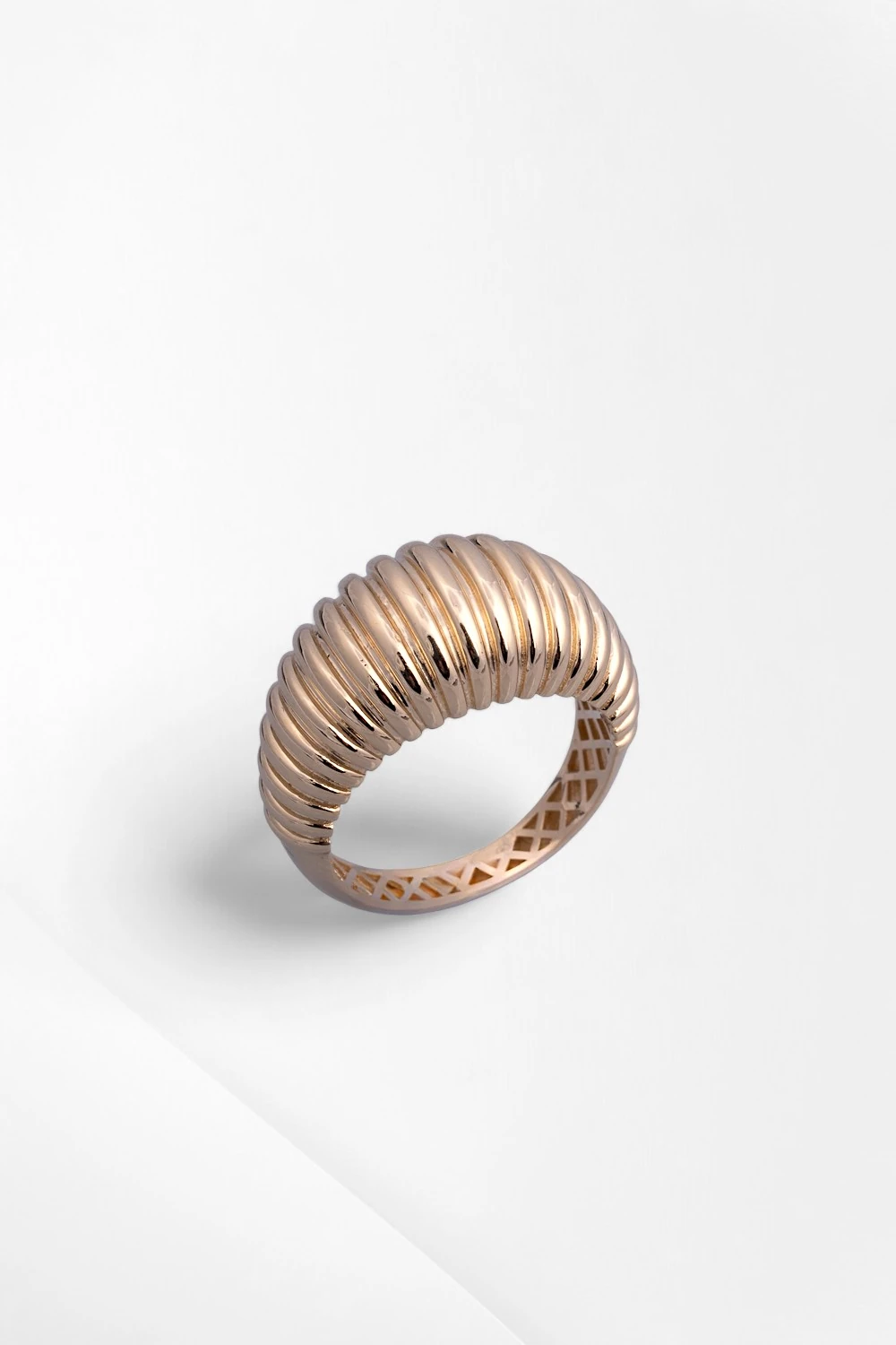 14 Ayar Rose Altın Kruvasan Yüzük: 4.61 Gramlık İddialı ve Bombeli Tasarım YZ08619