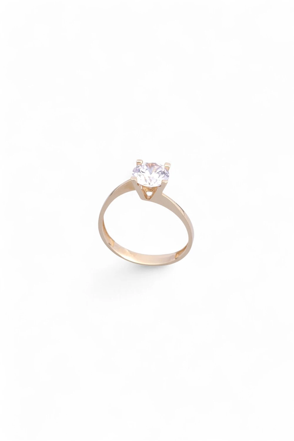 Aşkın Saf Işıltısı: 14 Ayar Altın Klasik Zirkon Tektaş Yüzük 1,98 GR Ürün Kodu: YZ07318