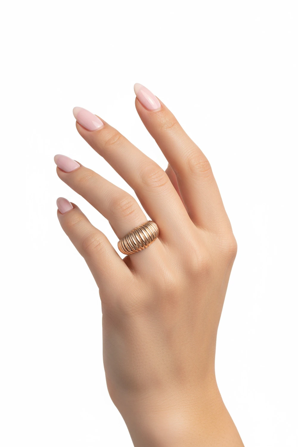 14 Ayar Rose Altın Kruvasan Yüzük: 4.61 Gramlık İddialı ve Bombeli Tasarım YZ08619