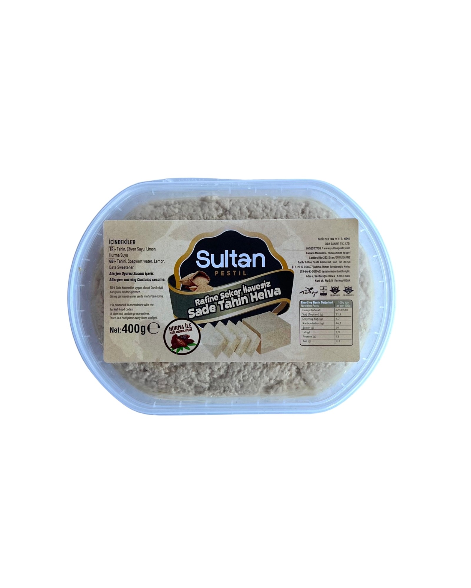 Rafine Şeker İlavesiz Sade Tahin Helvası 400 gr