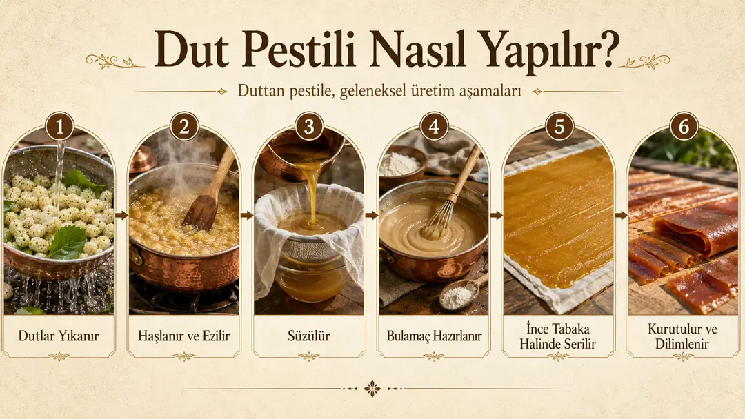 Dut pestili nasıl yapılır? Dutların yıkanmasından pestilin kurutulmasına kadar üretim aşamaları.