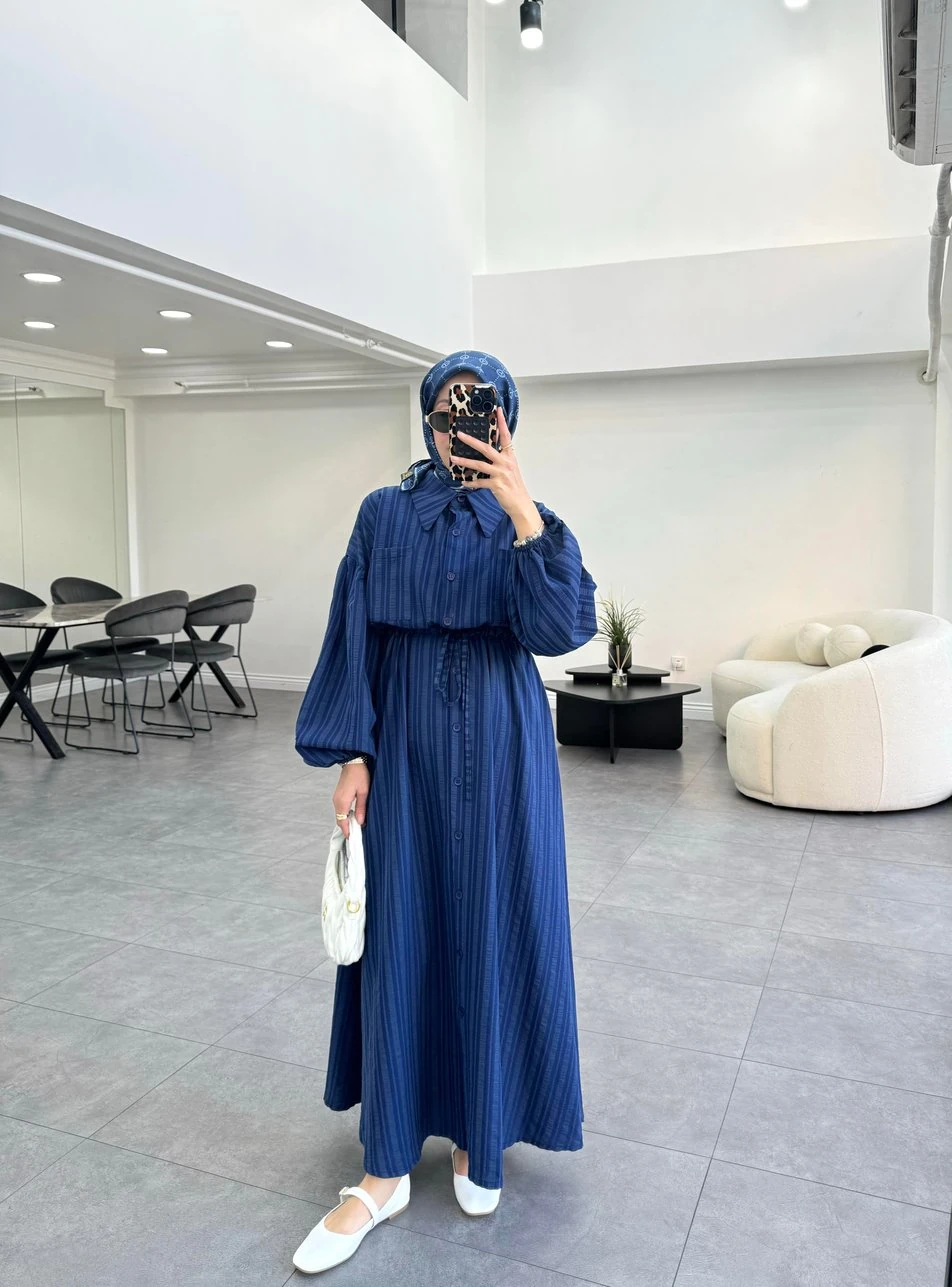 Voarta Elbise İndigo