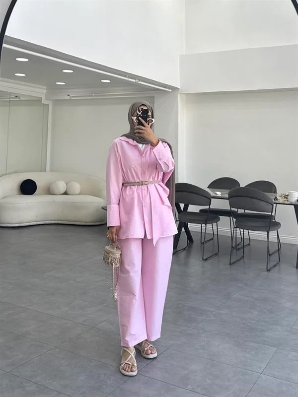 Zena Şallı İkili Takım Pembe