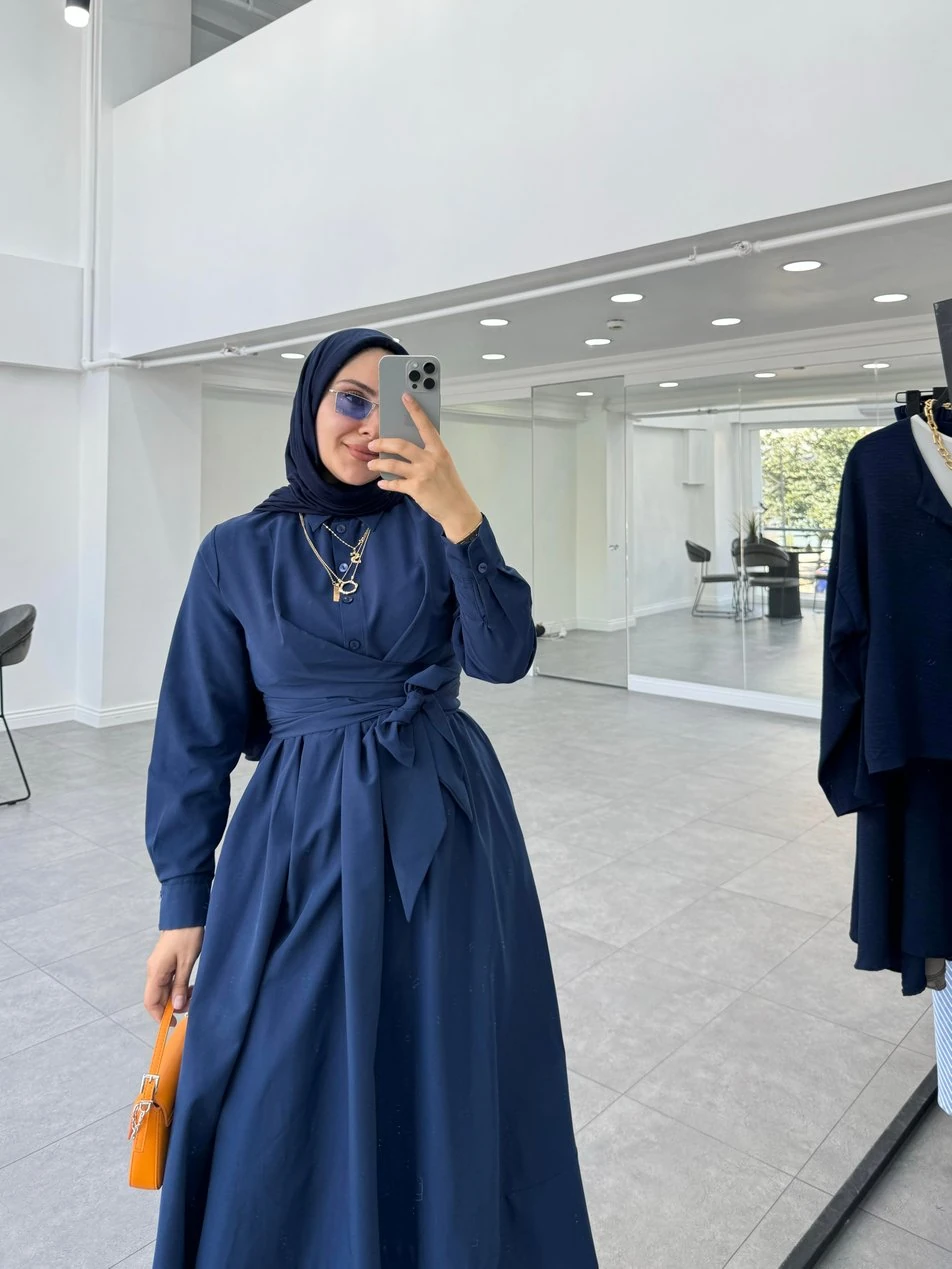 Rue Lacivert Elbise