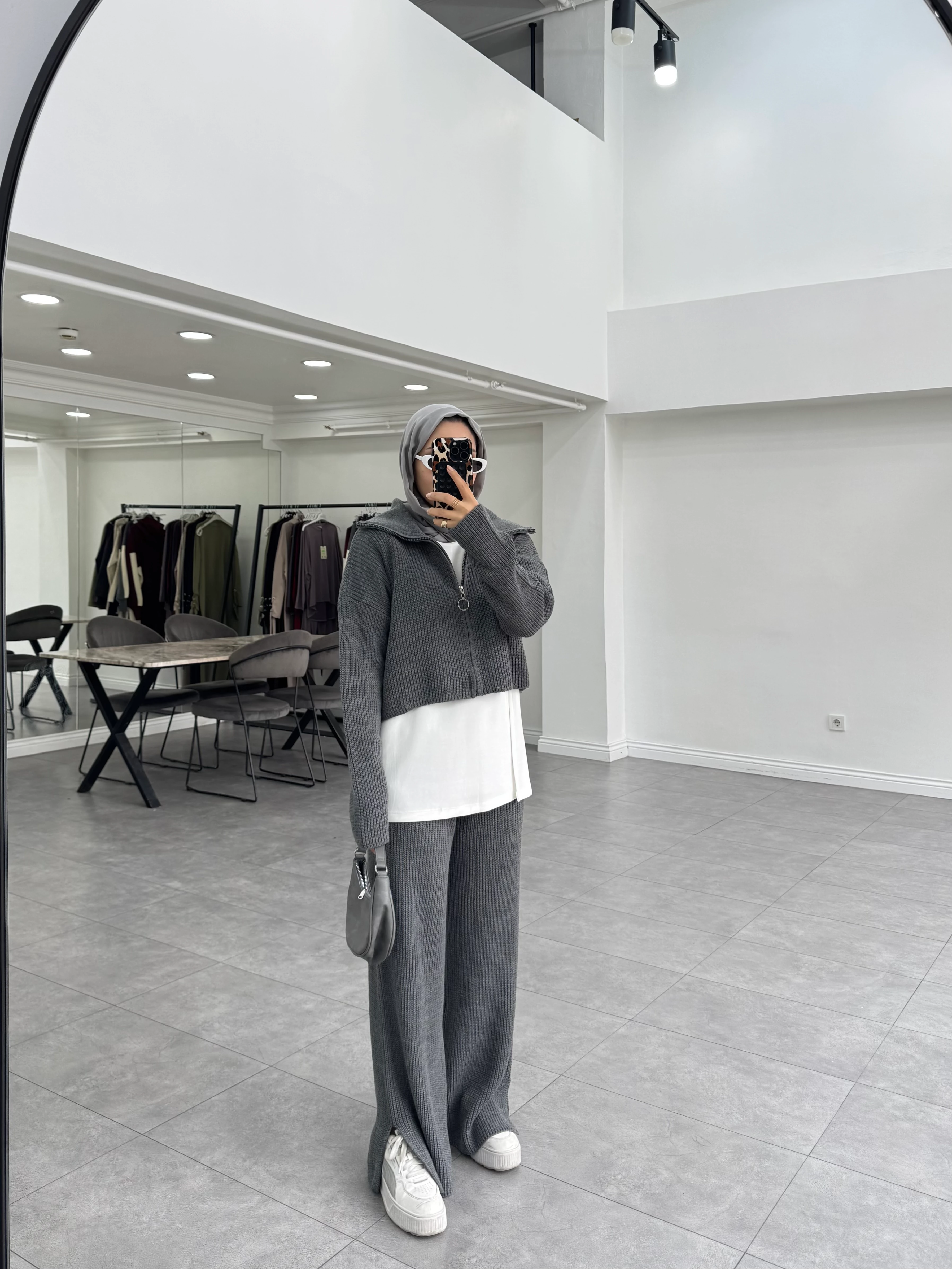 Tera Üçlü Triko Takım Gri