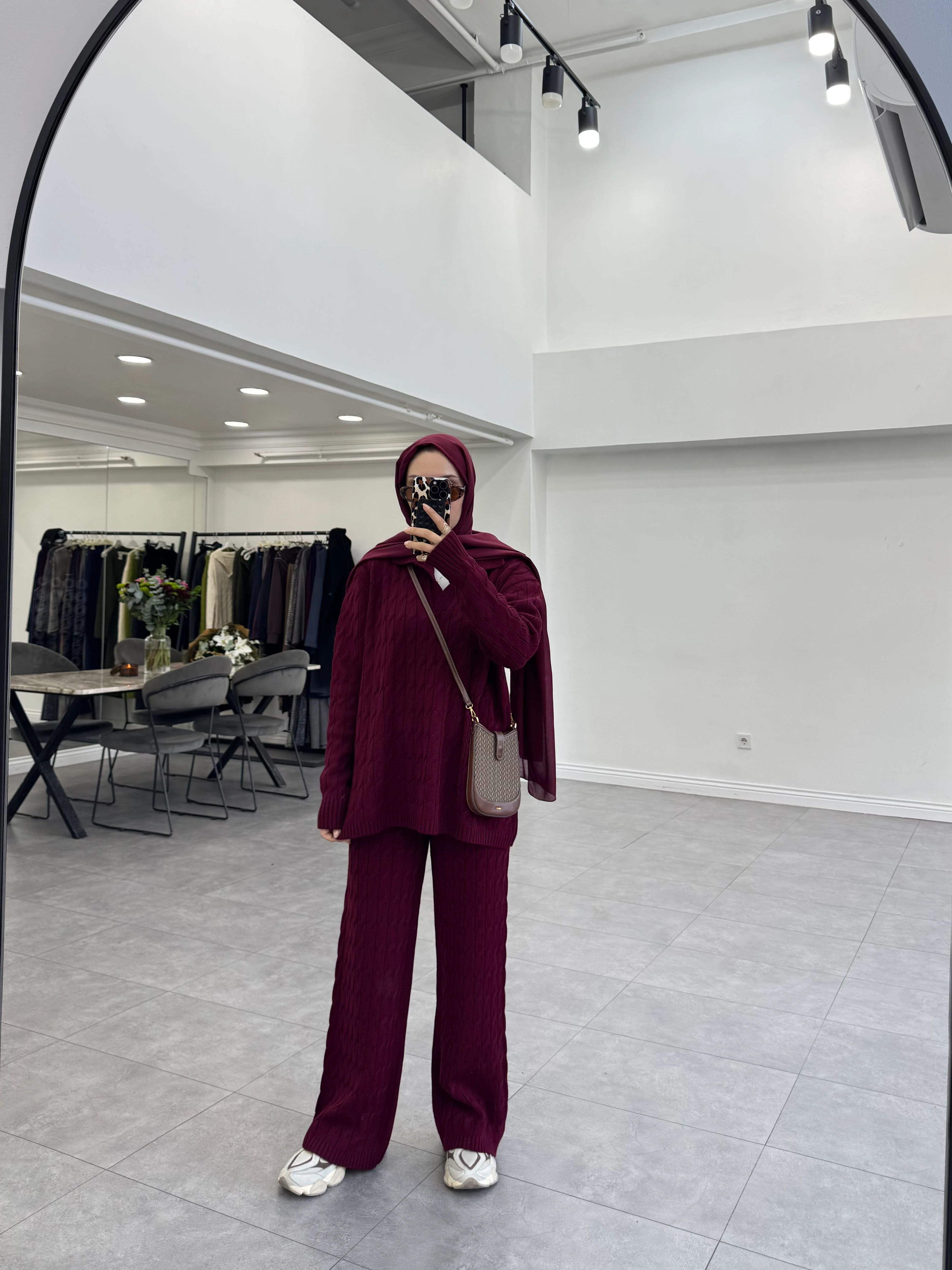 Bukre İkili Triko Takım Bordo