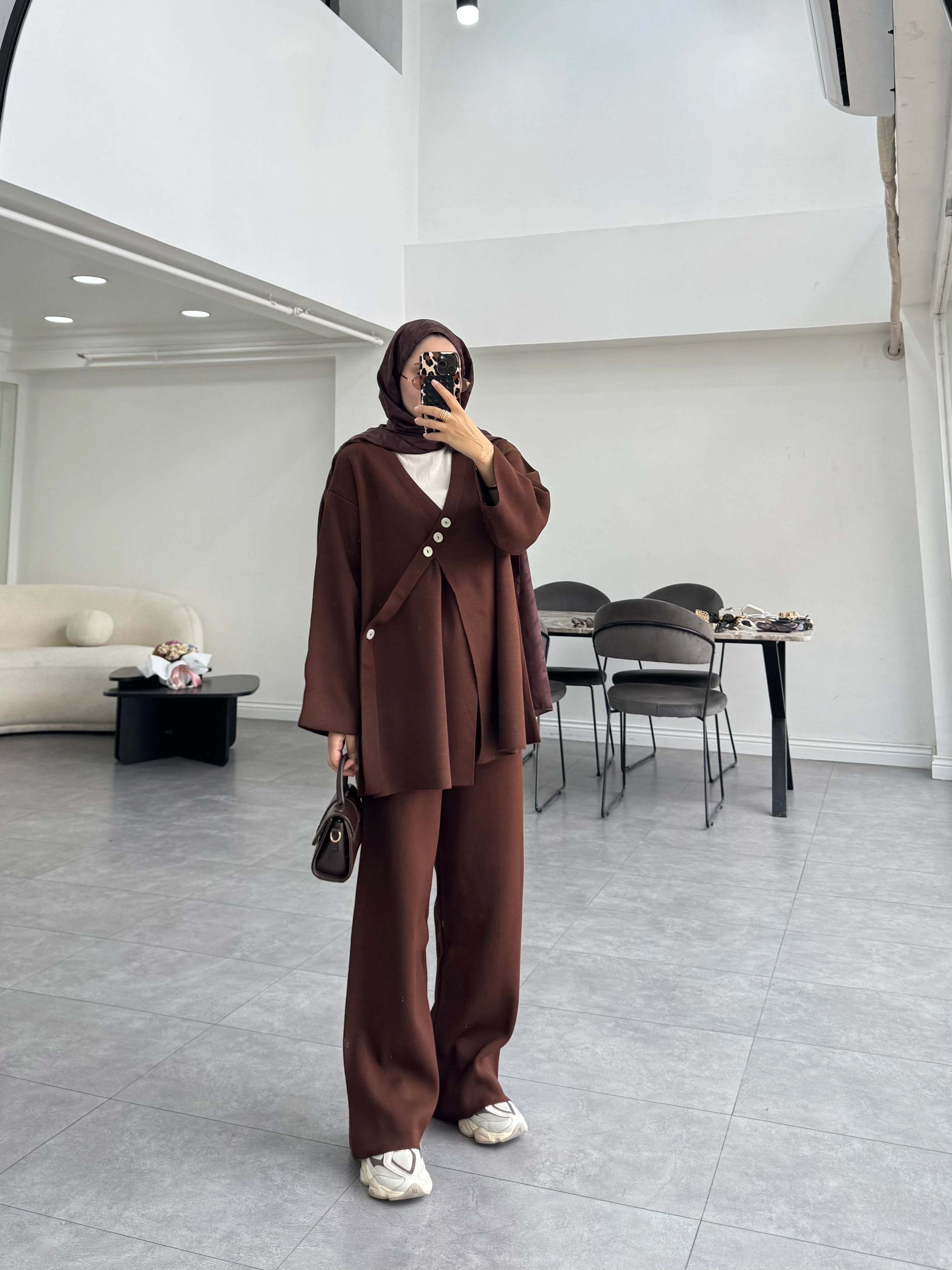 Koal Triko Takım Kahverengi