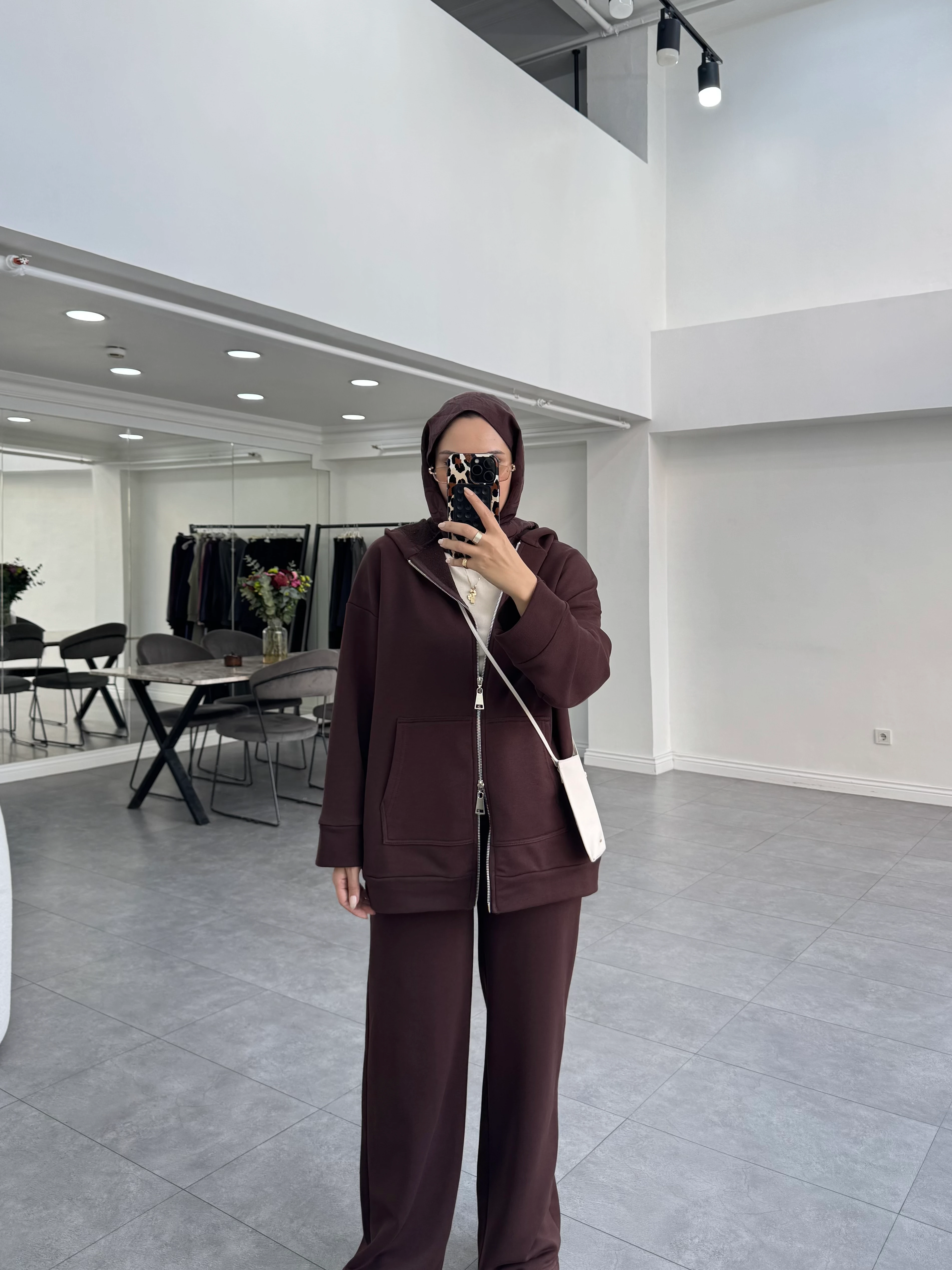 Hüer İkili Takım Kahverengi