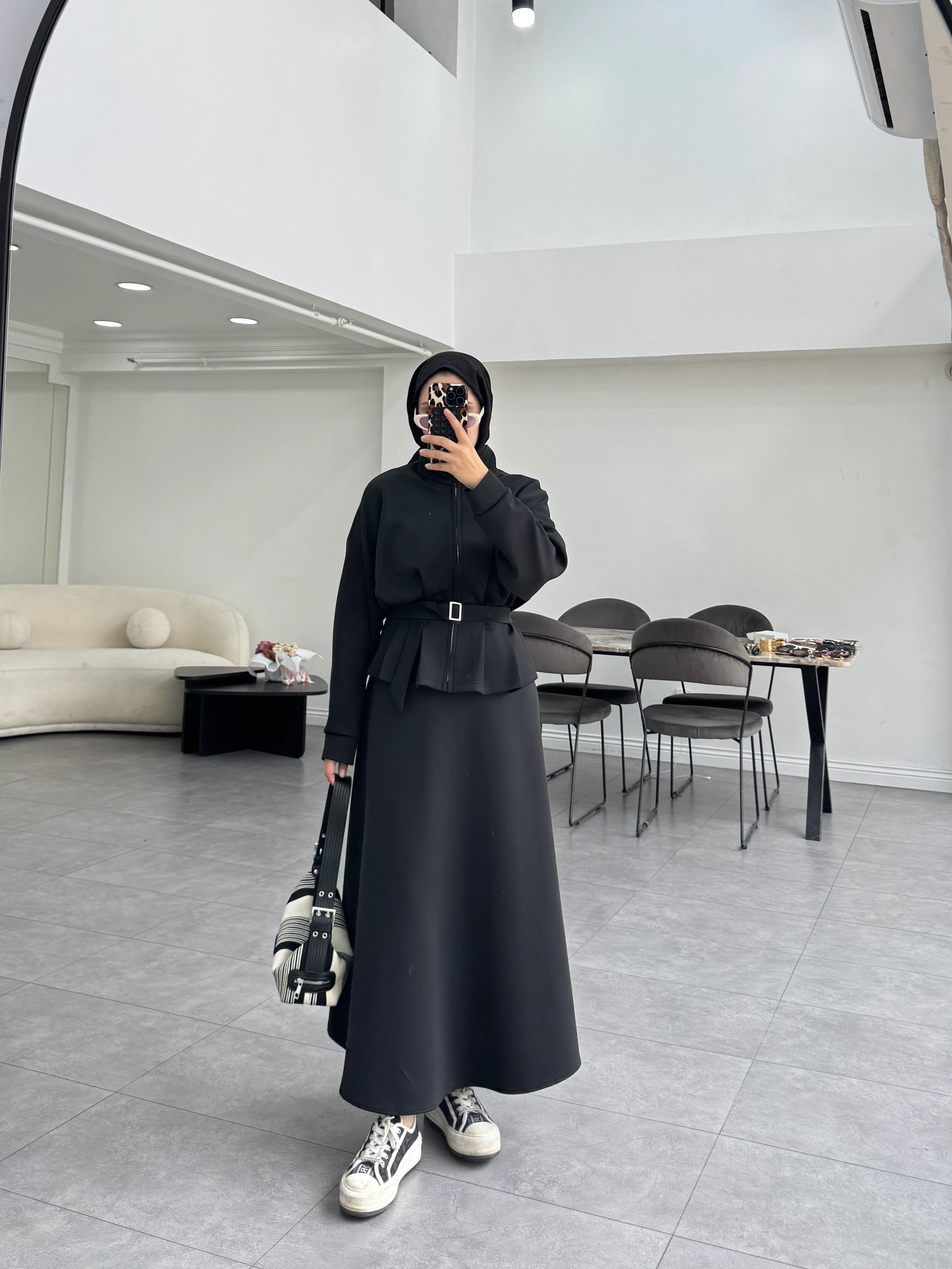 Sualla Etekli Takım Siyah