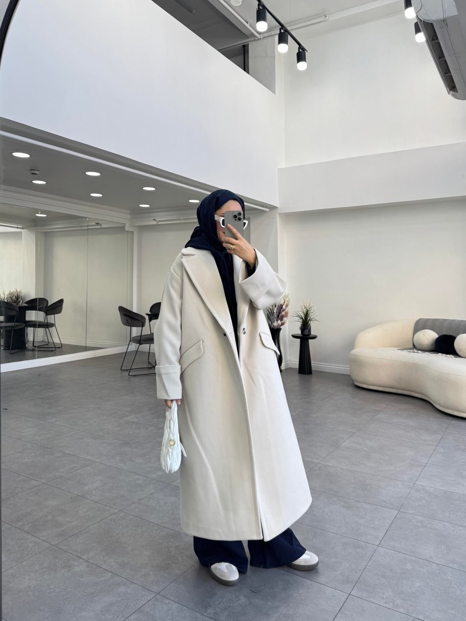 Oversize Kaşe Kaban Taş
