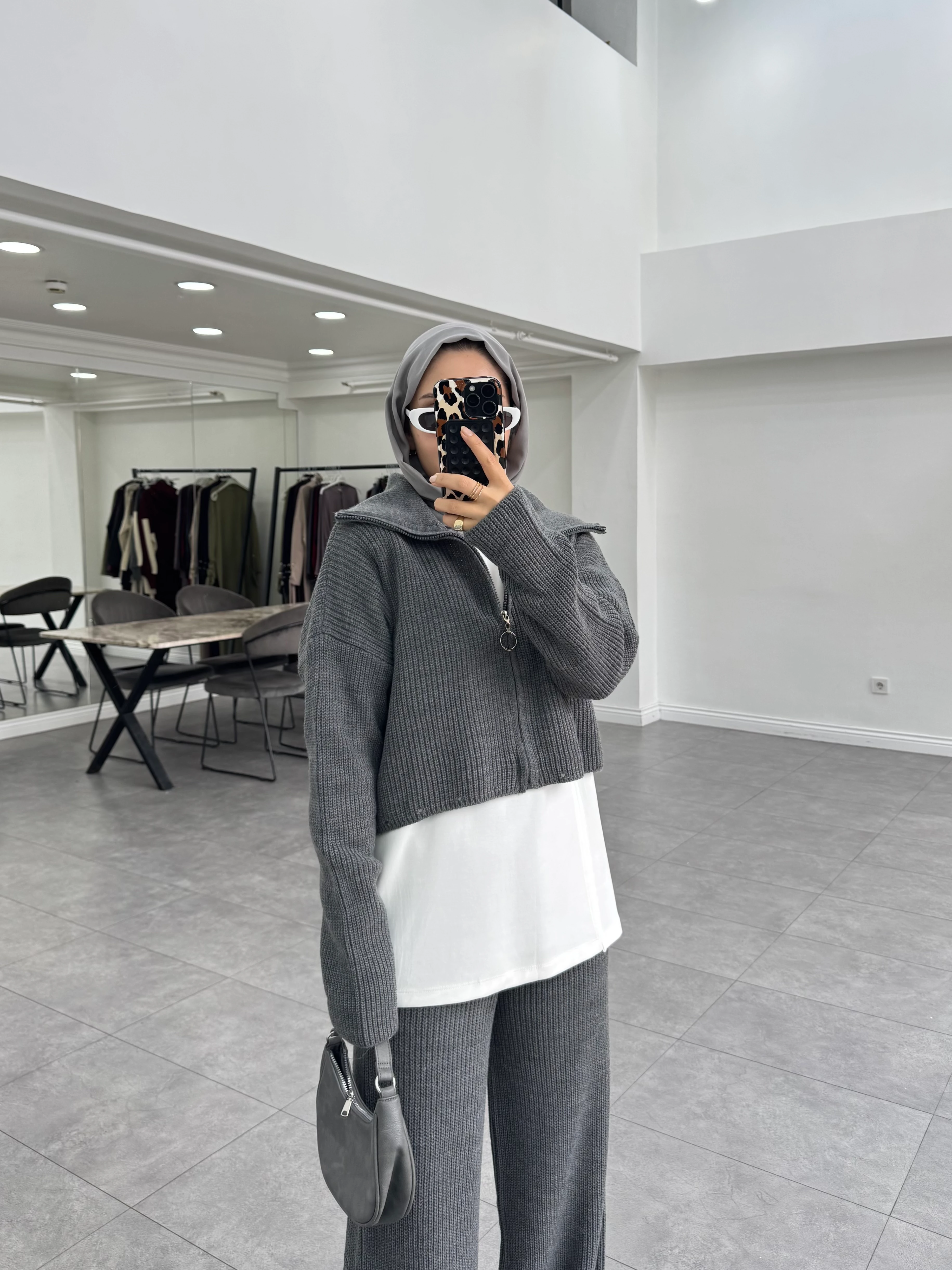 Tera Üçlü Triko Takım Gri