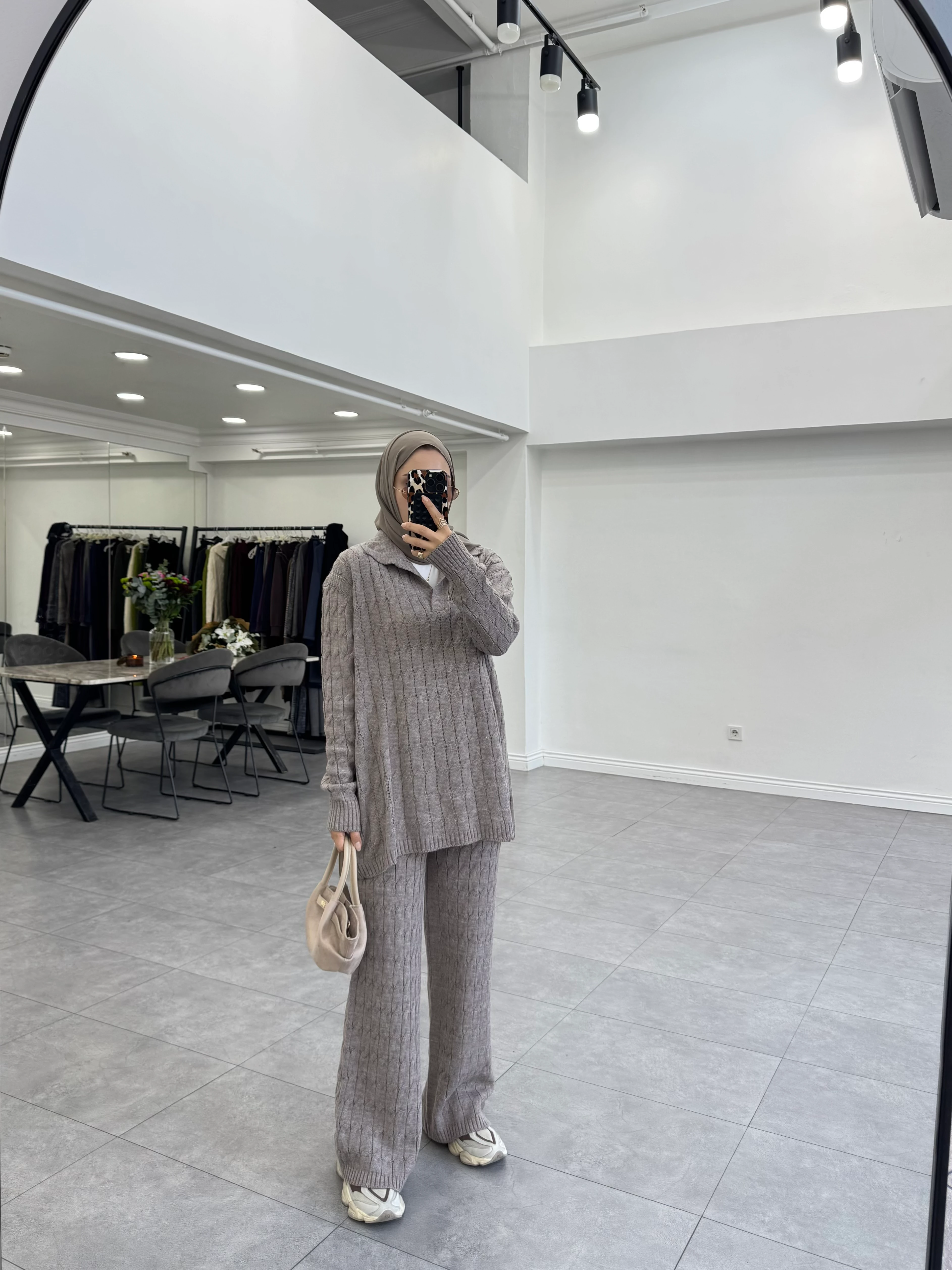 Bukre İkili Triko Takım Toprak