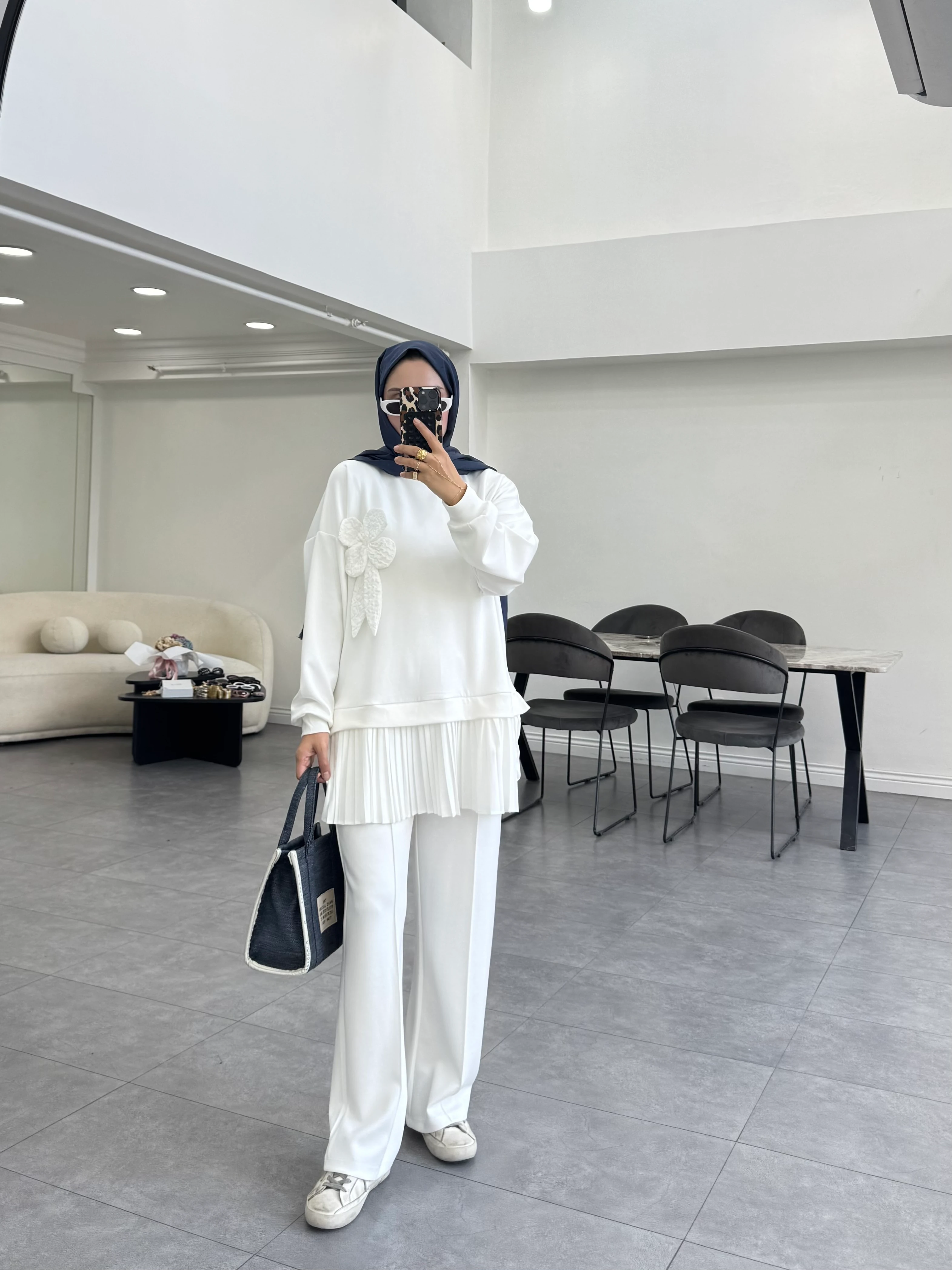 Çies İkili Takım Beyaz