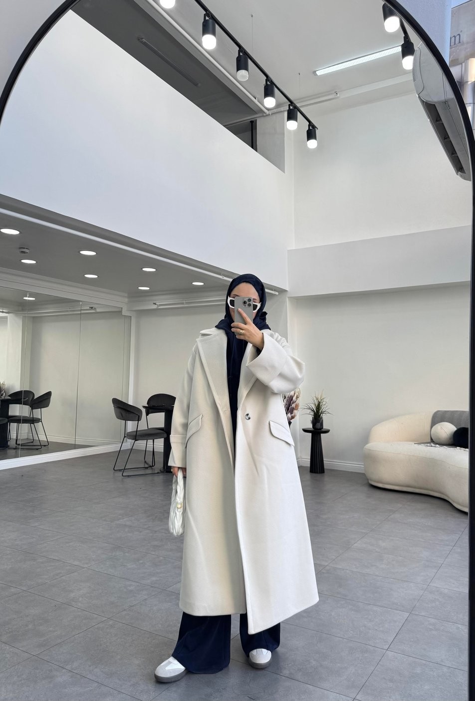 Oversize Kaşe Kaban Taş