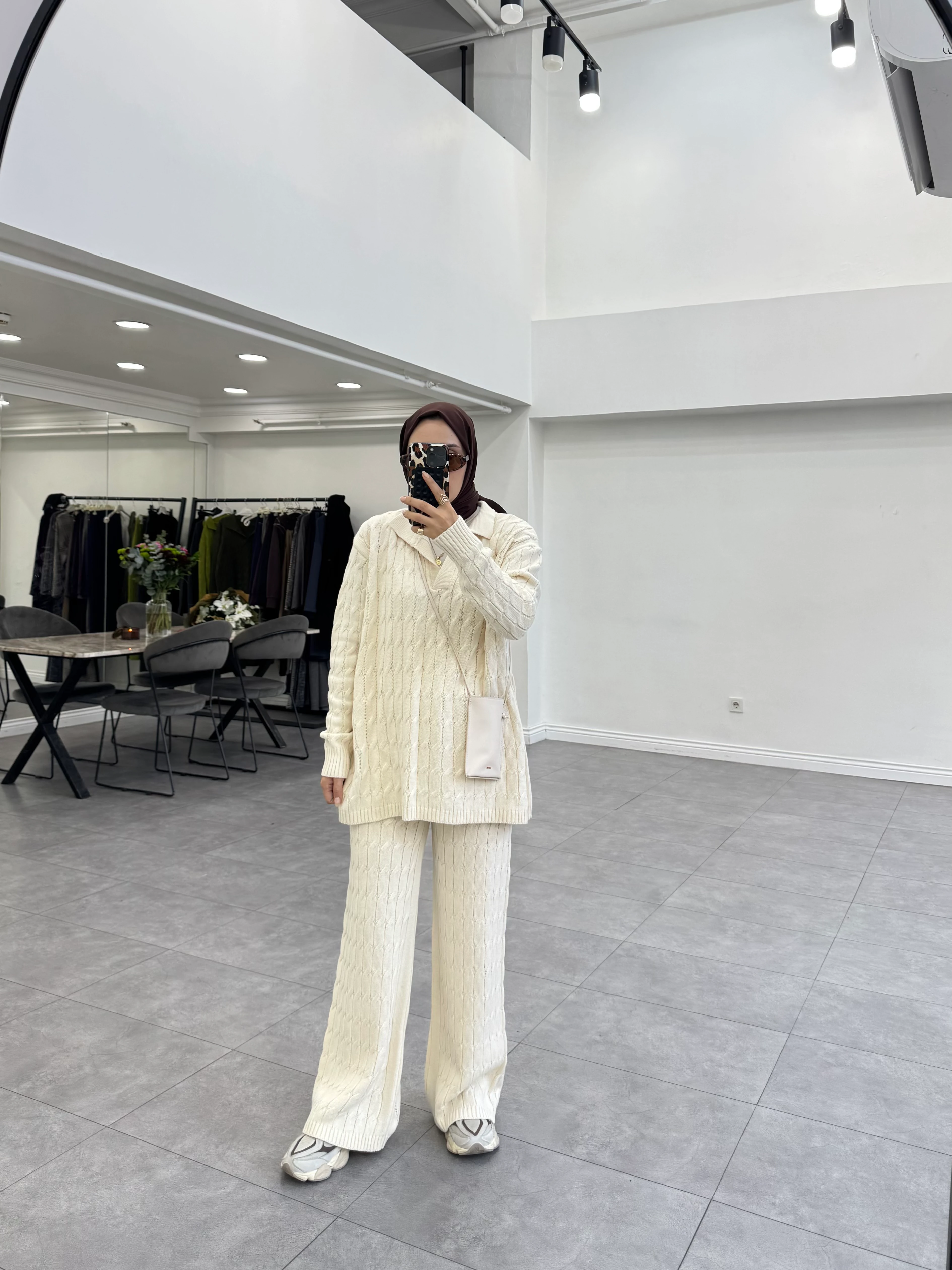 Bukre İkili Triko Takım Bej