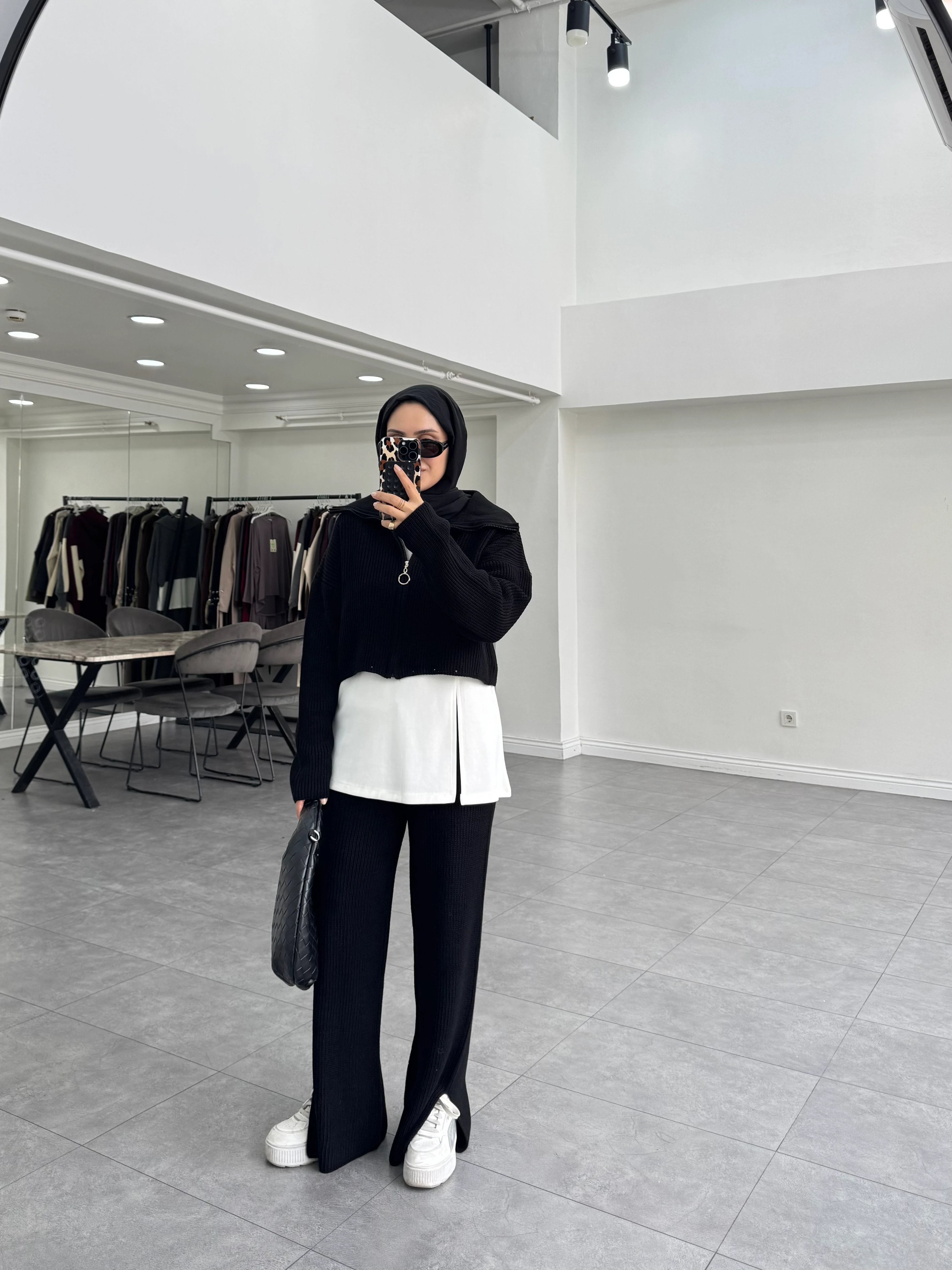 Tera Üçlü Triko Takım Siyah