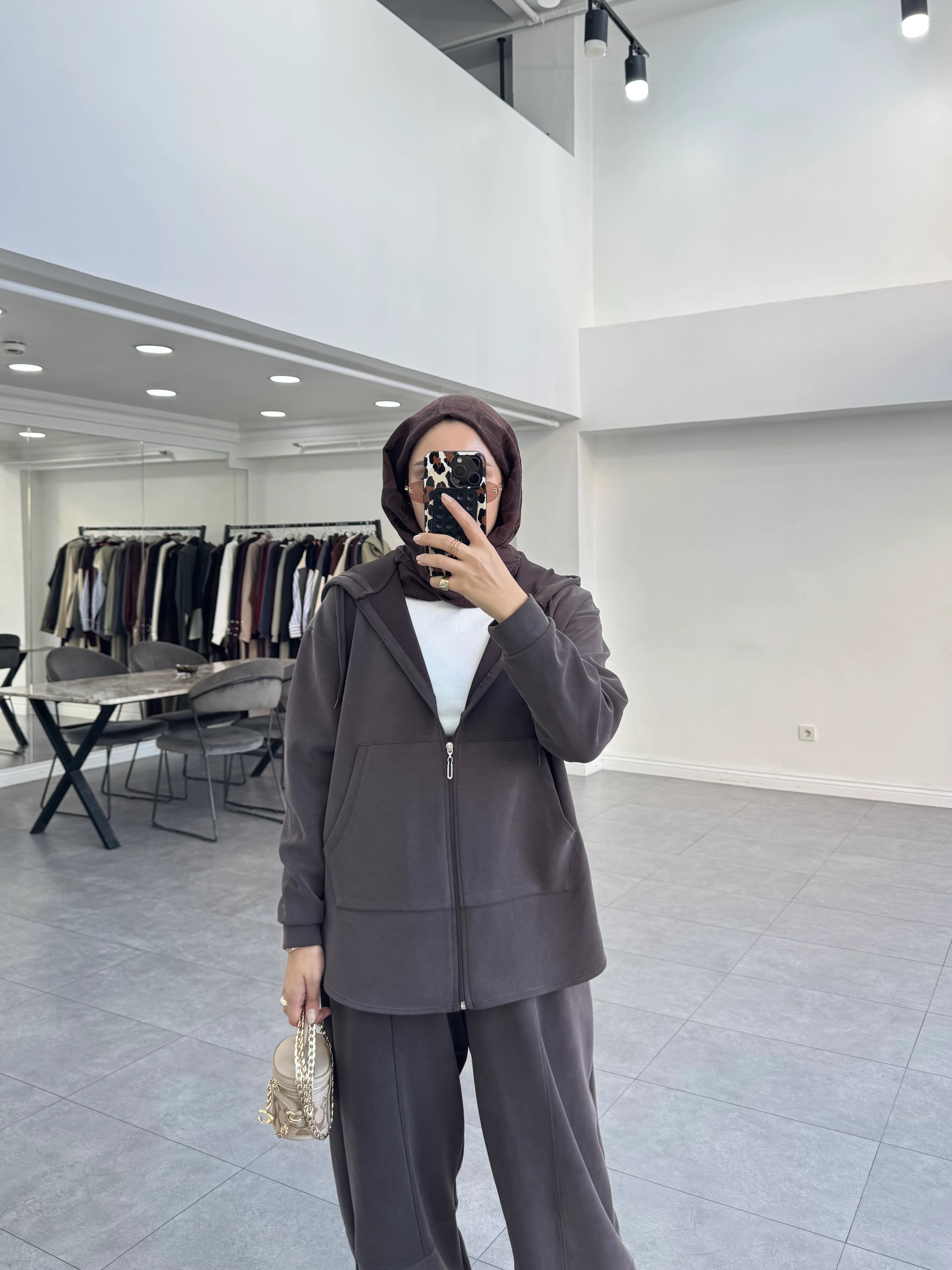 Olya İkili Takım Kahverengi