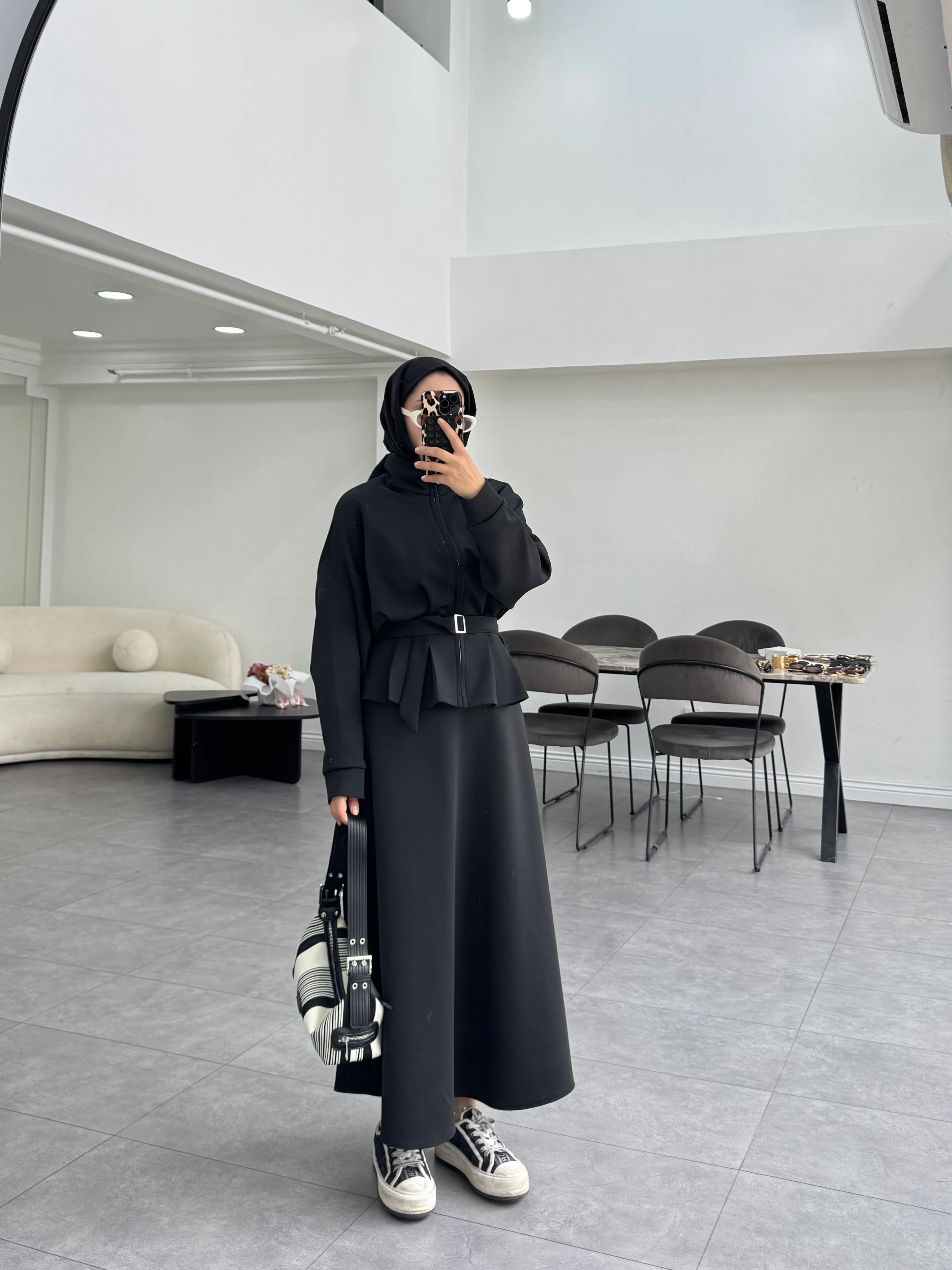 Sualla Etekli Takım Siyah