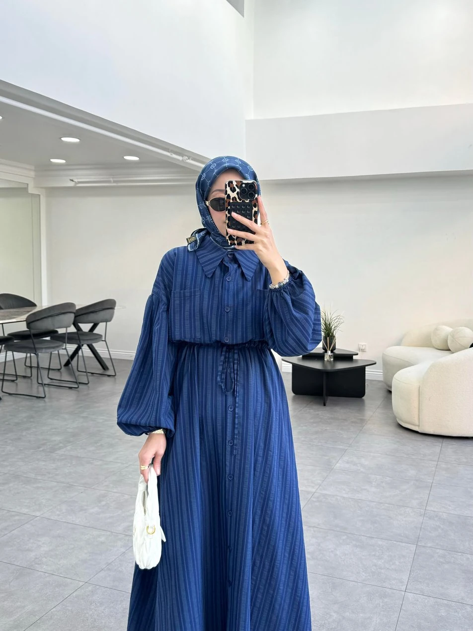 Voarta Elbise İndigo