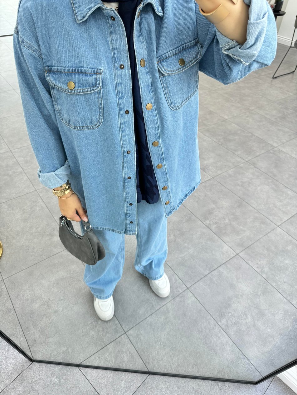 Ozze Denim Mavi İkili Takım