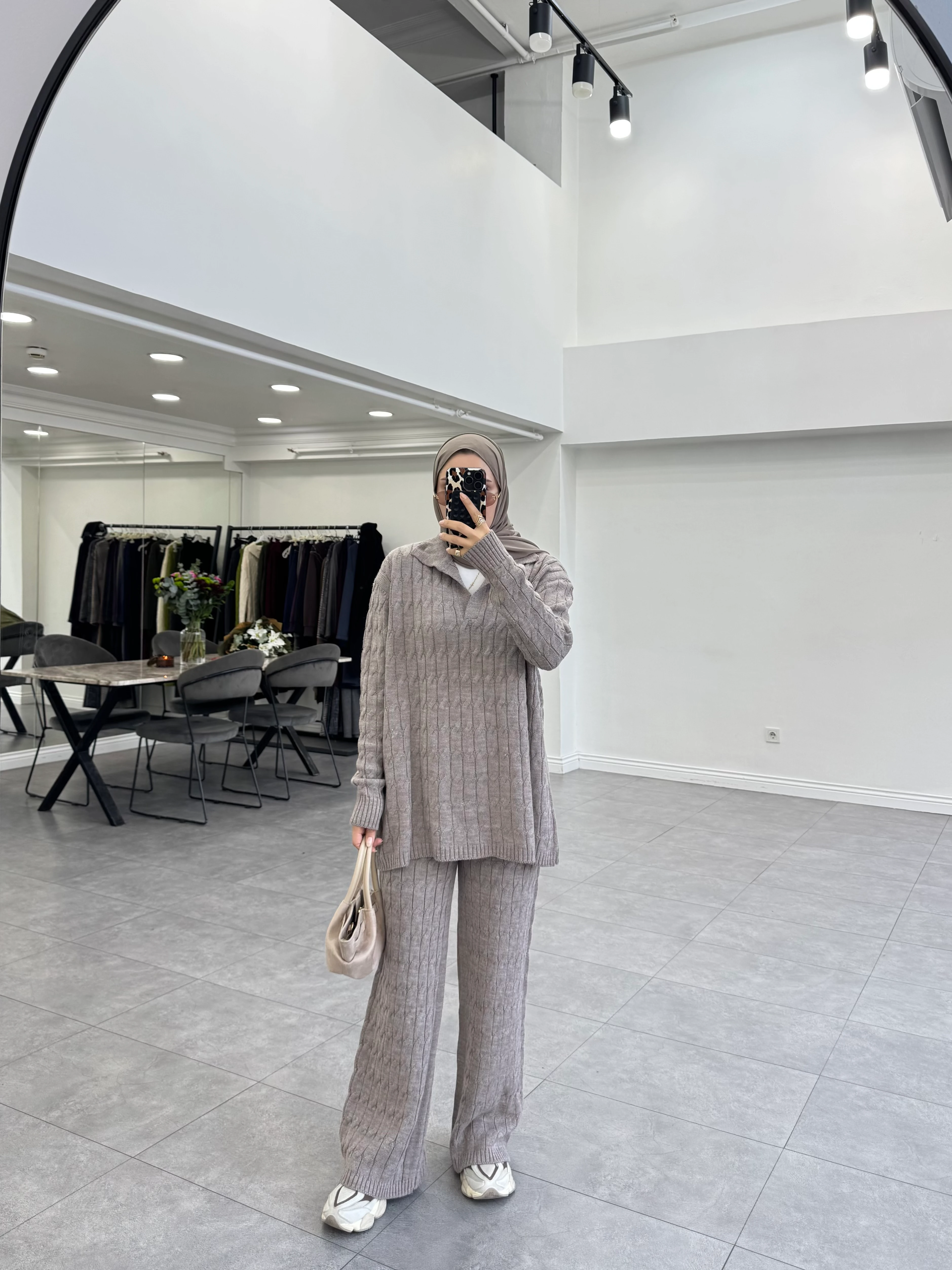 Bukre İkili Triko Takım Toprak