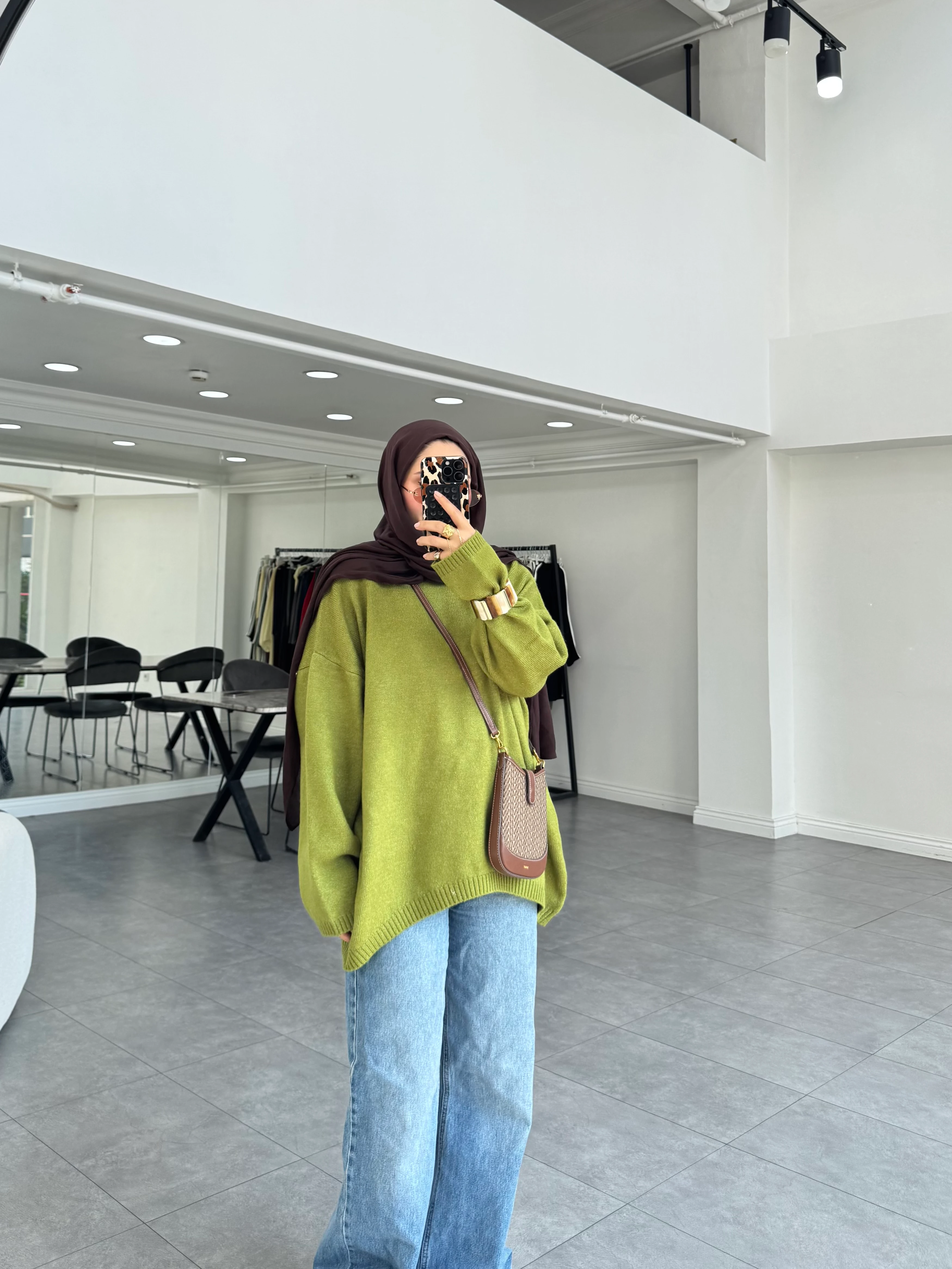 Fuol Triko Kazak Yağ Yeşili