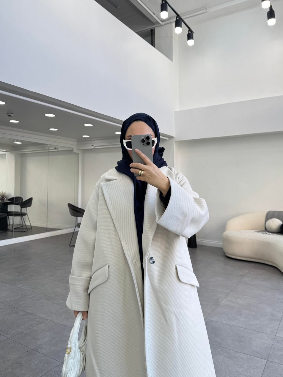 Oversize Kaşe Kaban Taş