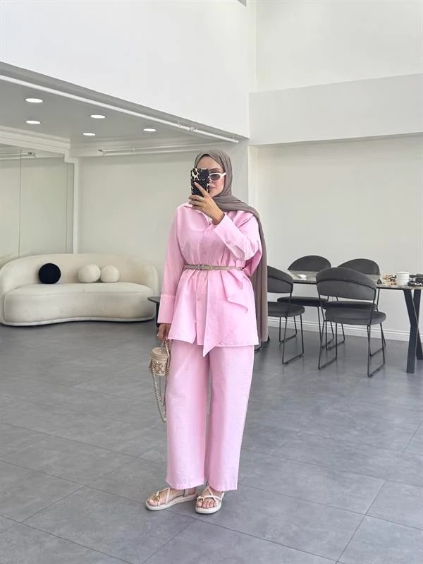 Zena Şallı İkili Takım Pembe
