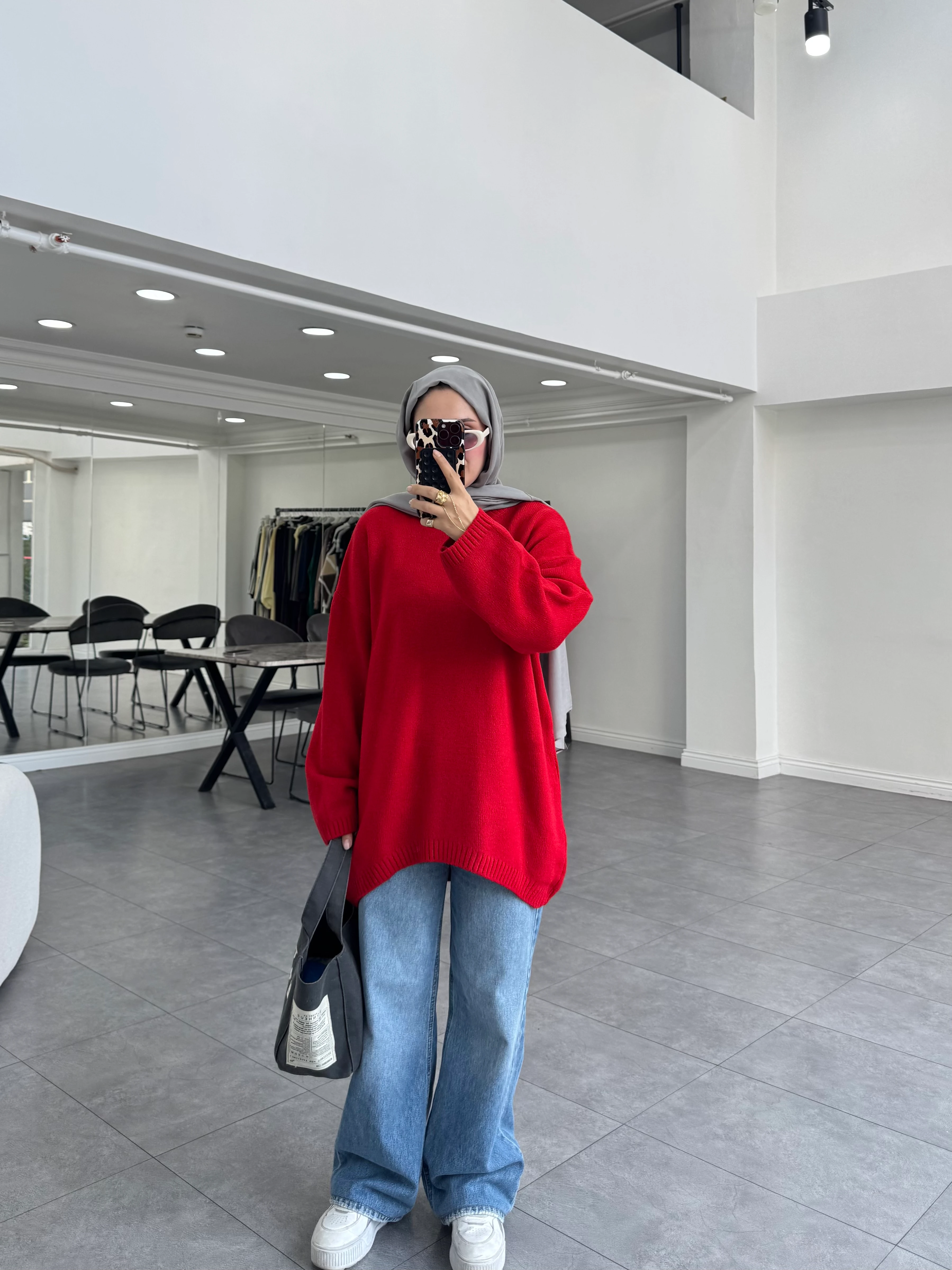 Fuol Triko Kazak Kırmızı