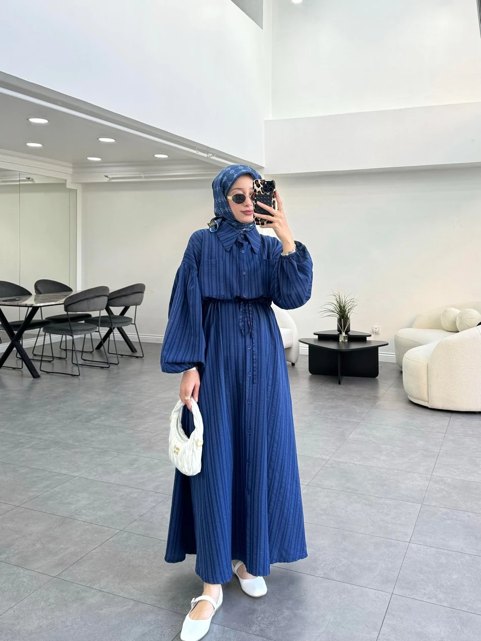 Voarta Elbise İndigo