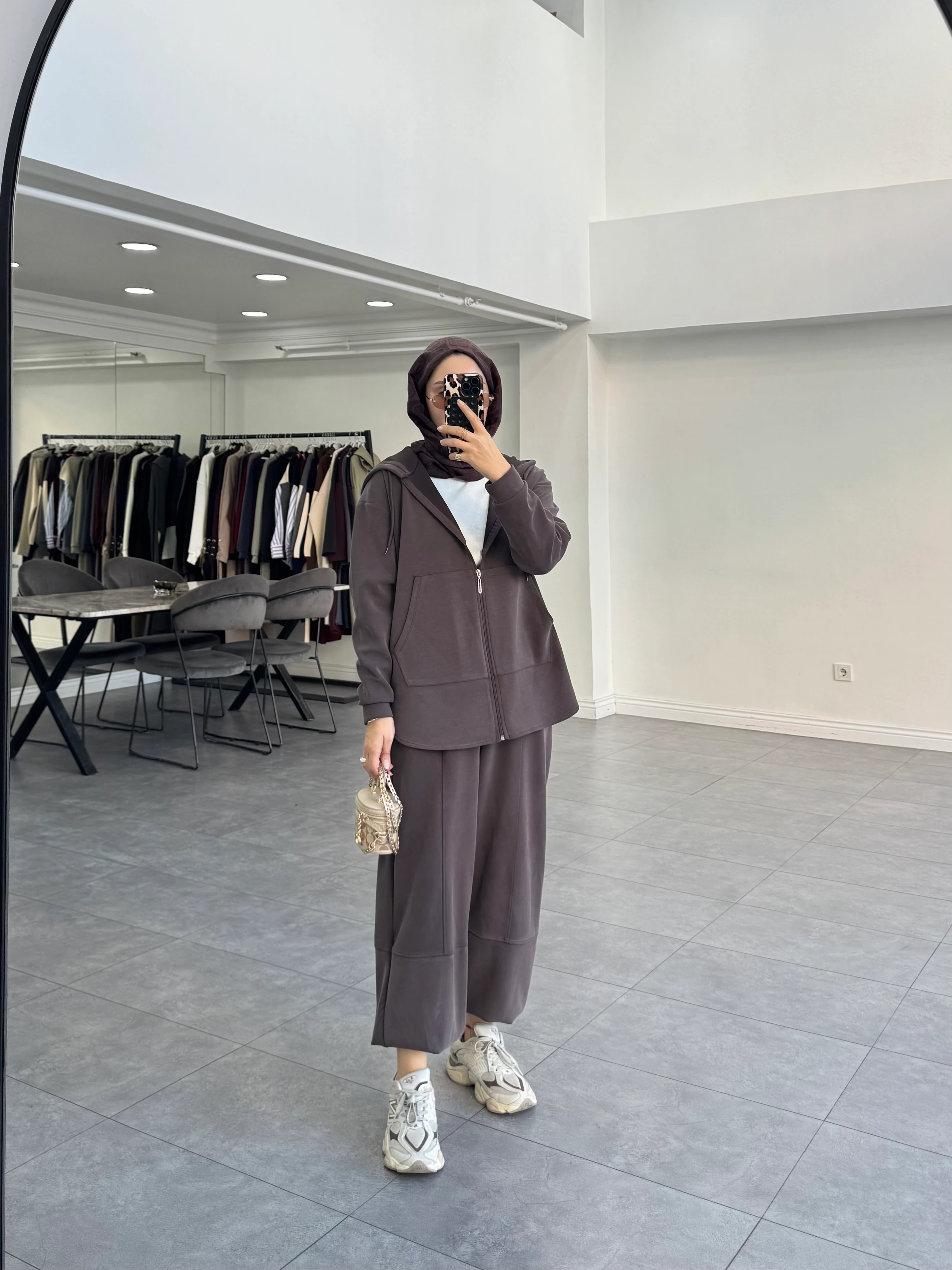 Olya İkili Takım Kahverengi