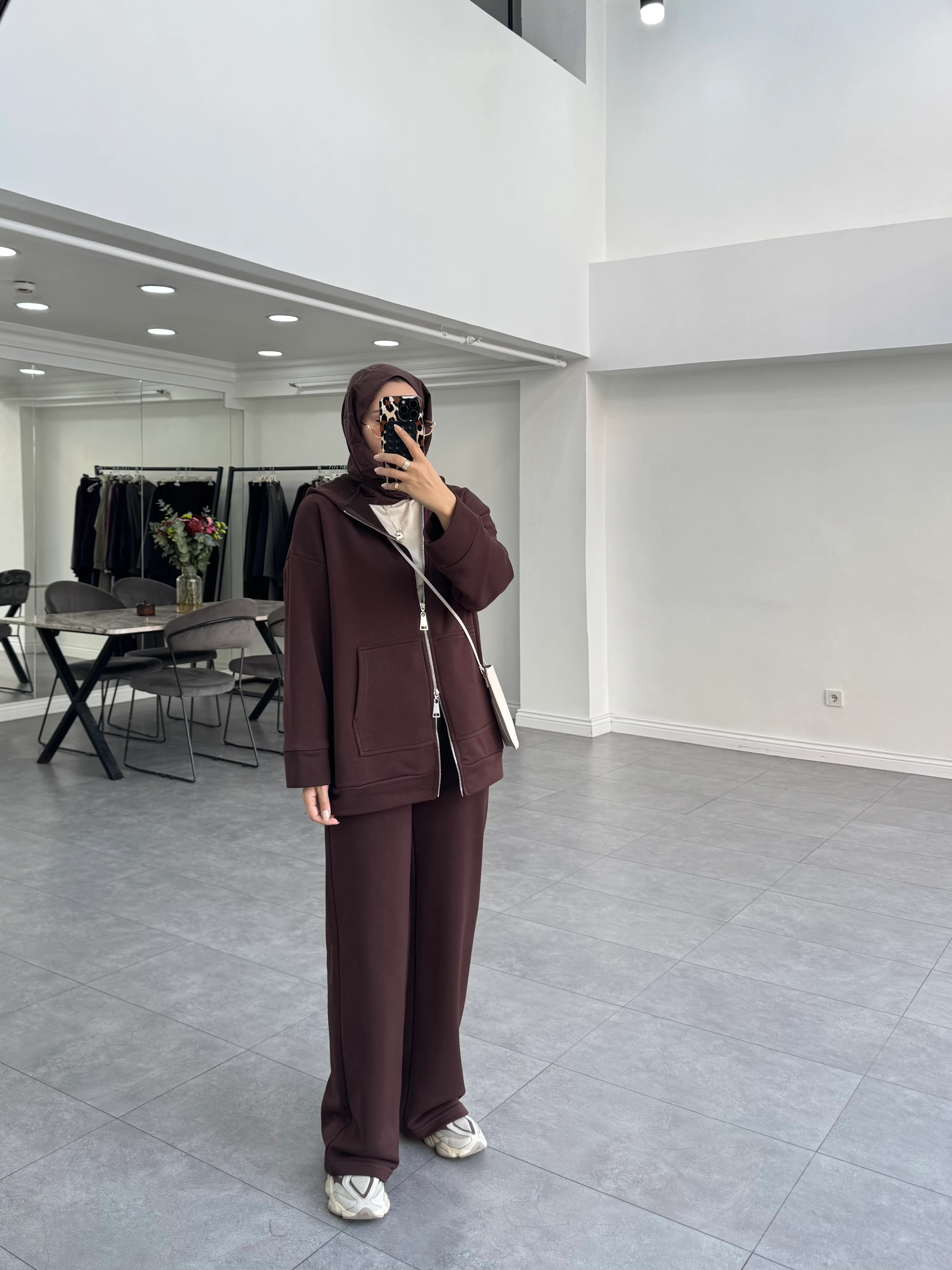 Hüer İkili Takım Kahverengi