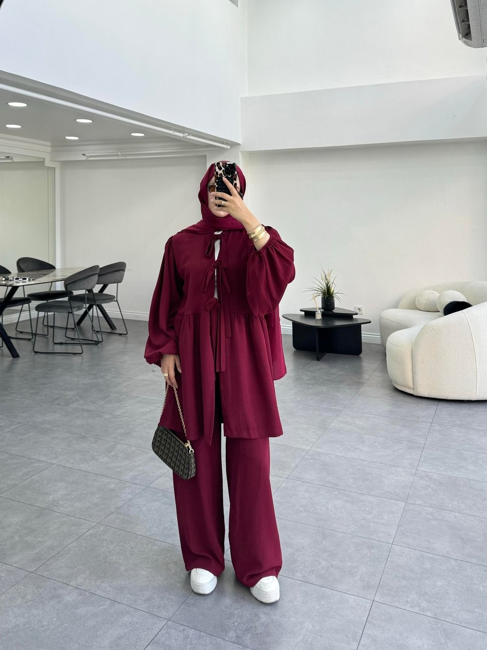 Bella İkili Takım Bordo