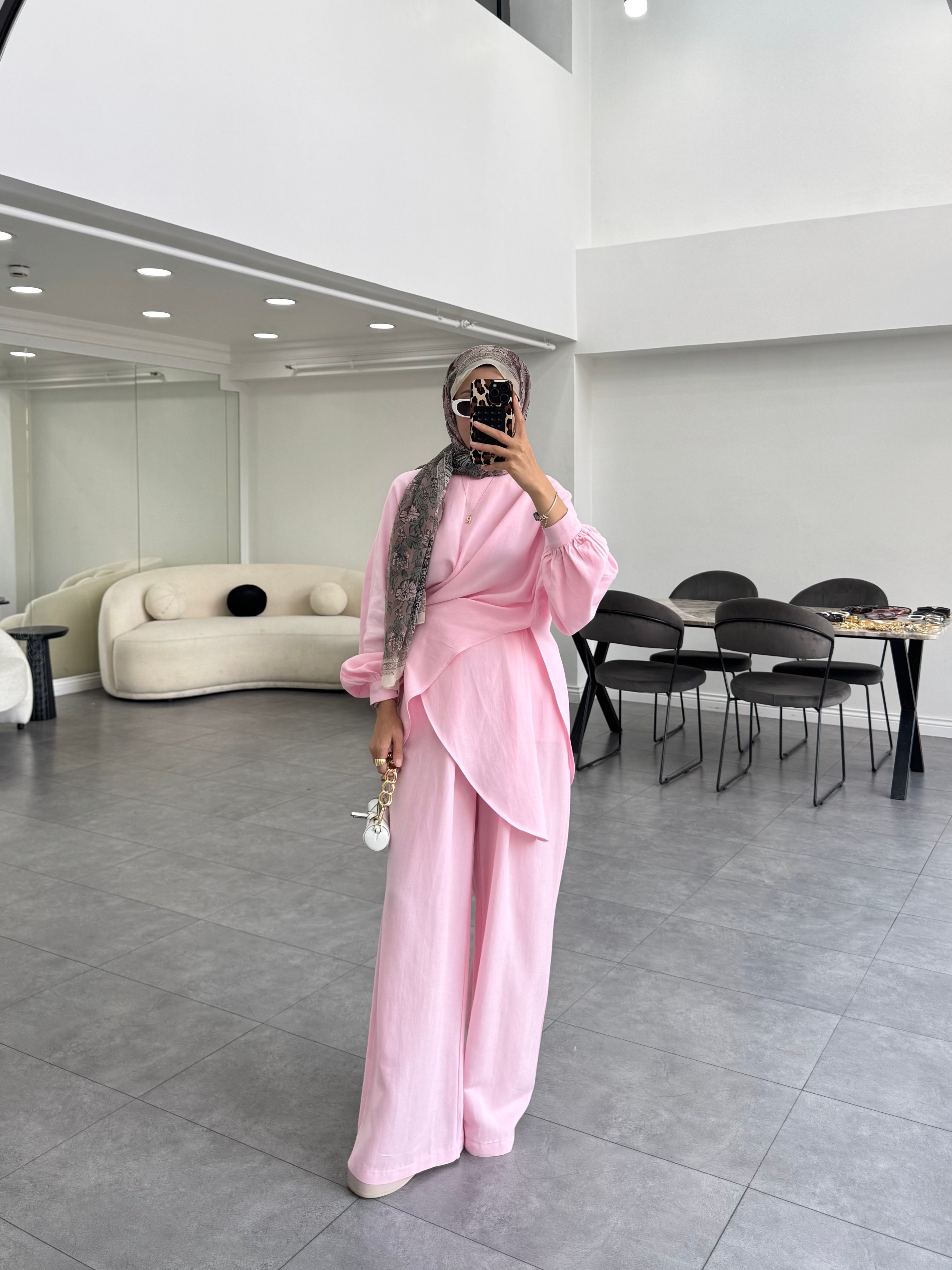 İlaf Keten İkili Takım Pembe