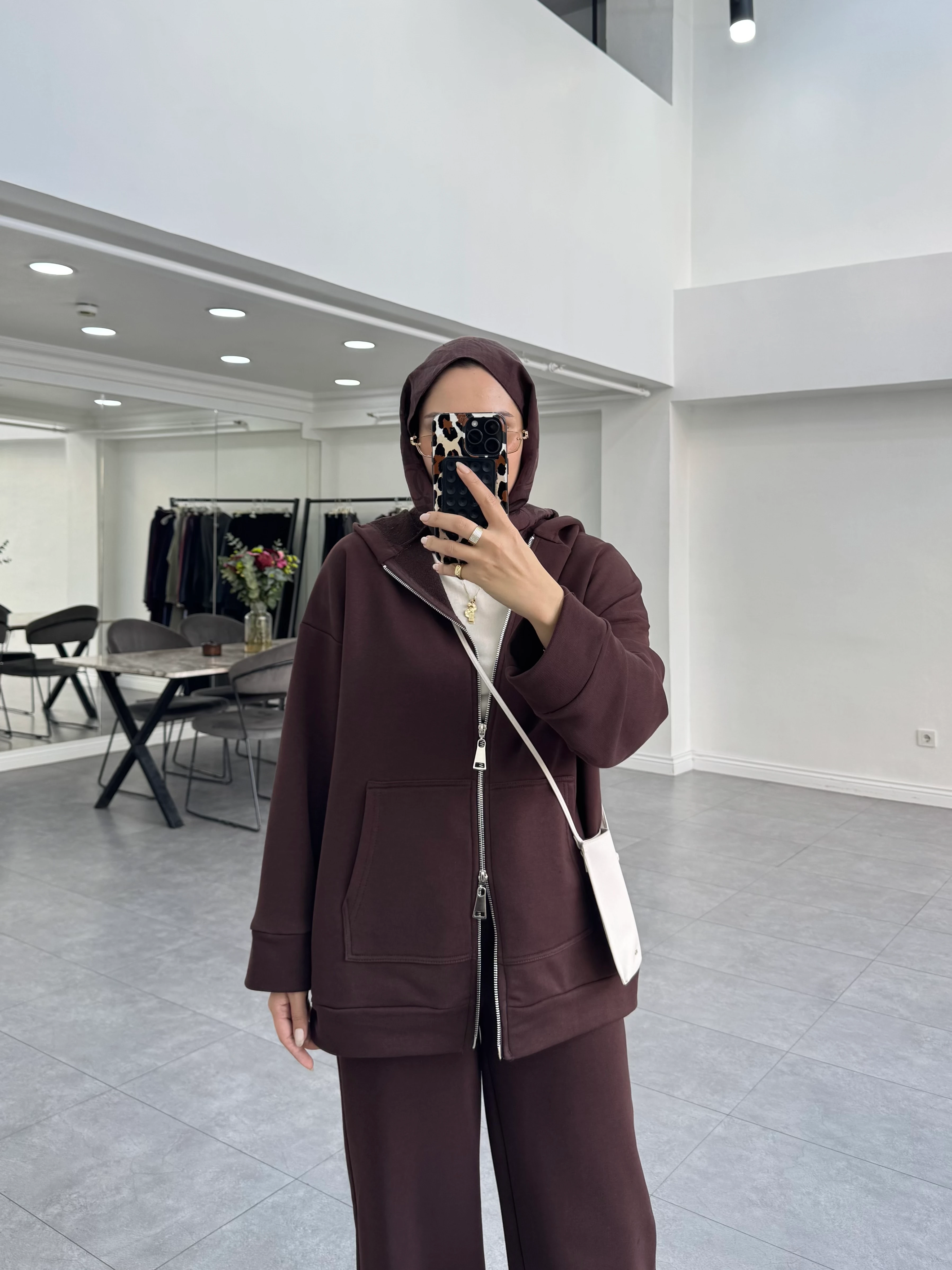 Hüer İkili Takım Kahverengi