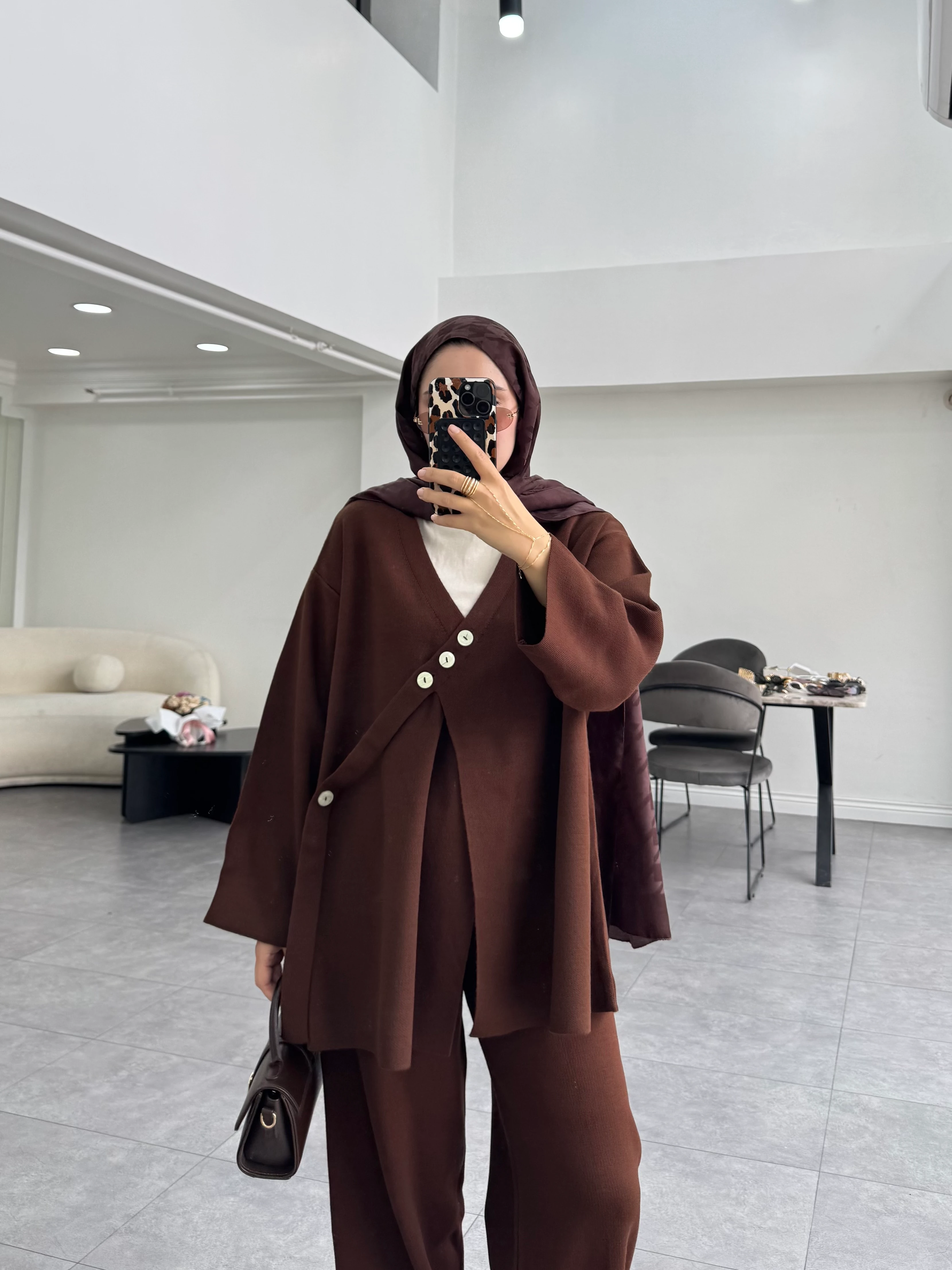 Koal Triko Takım Kahverengi