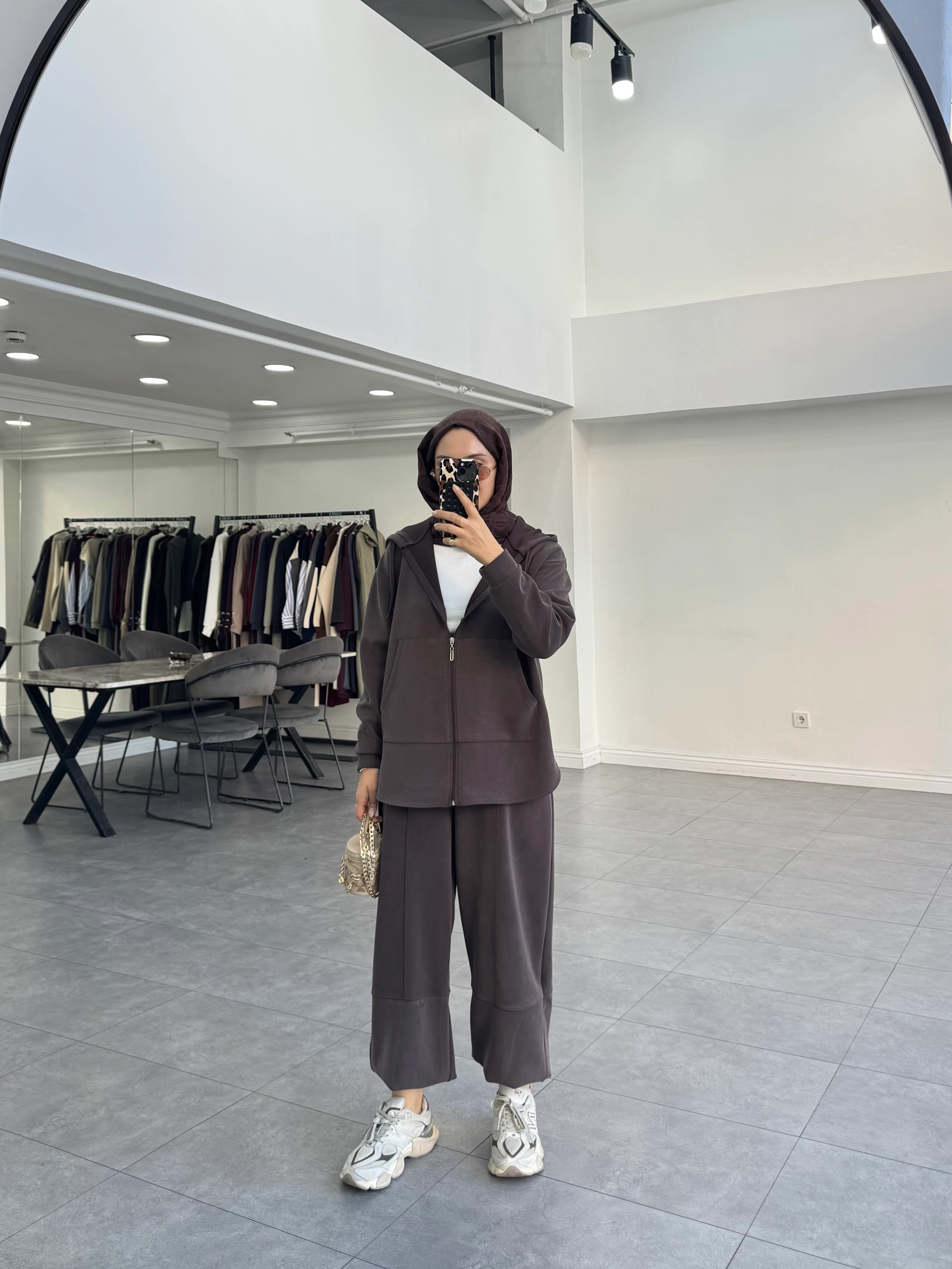 Olya İkili Takım Kahverengi