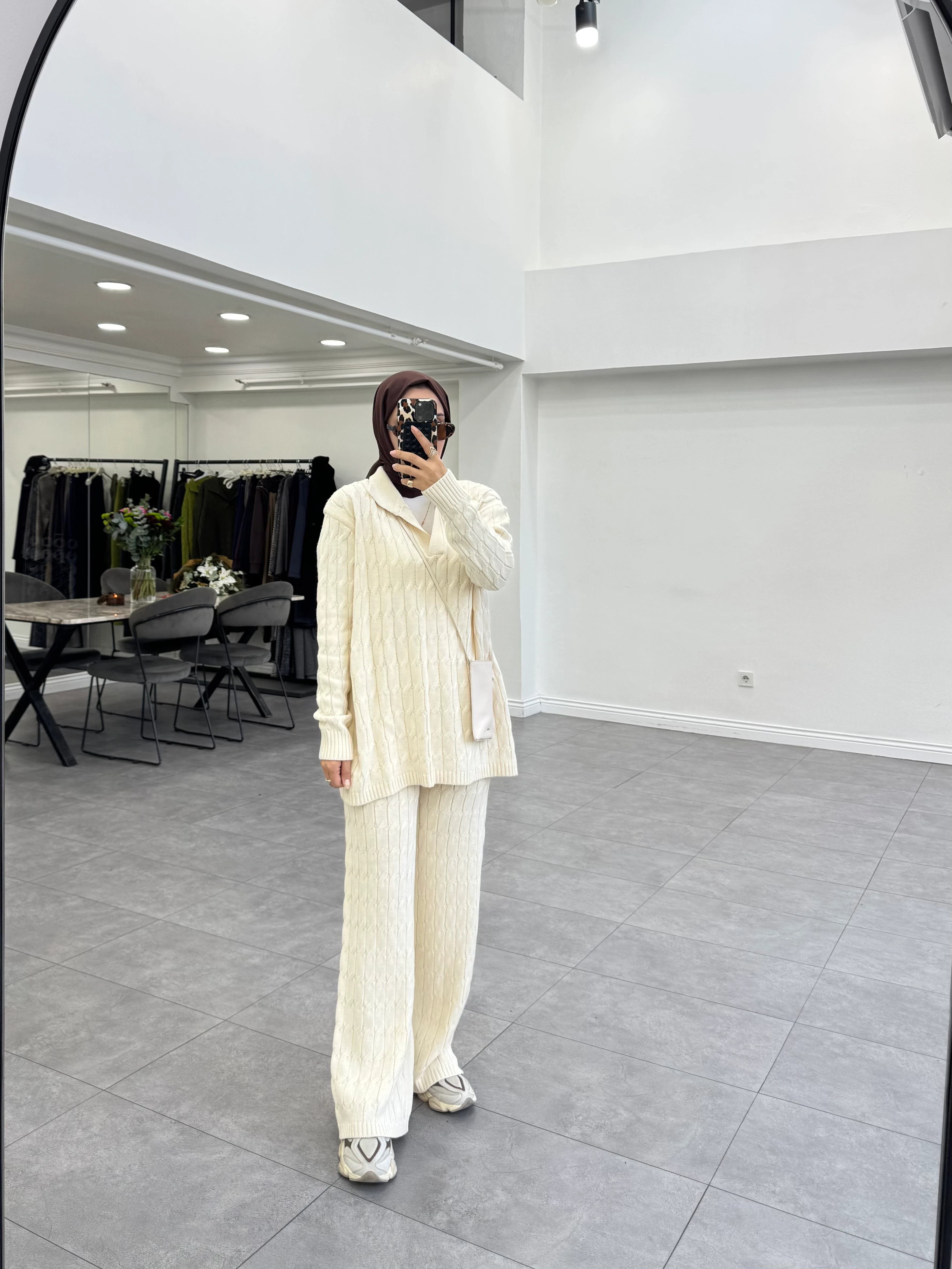 Bukre İkili Triko Takım Bej