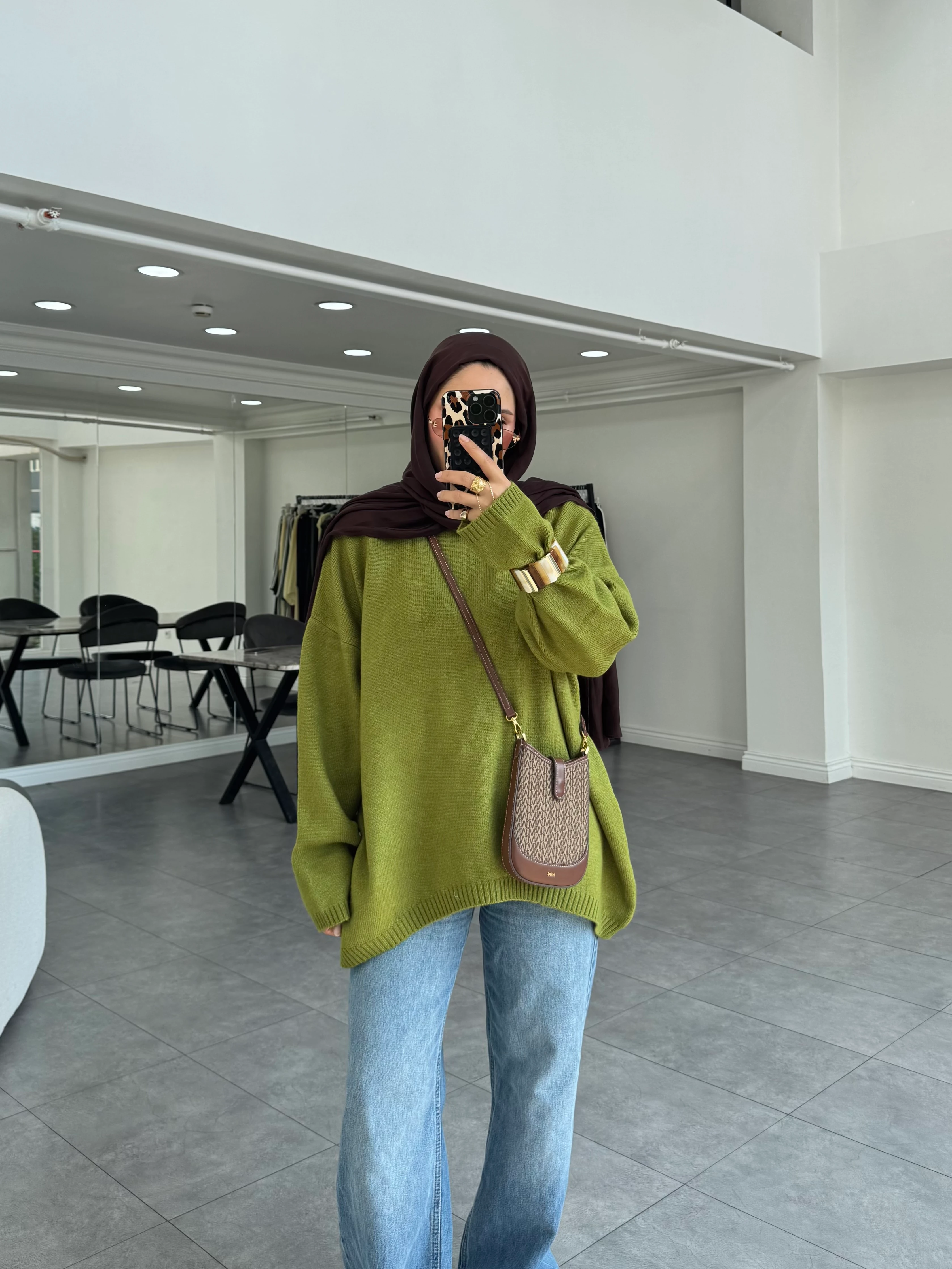 Fuol Triko Kazak Yağ Yeşili