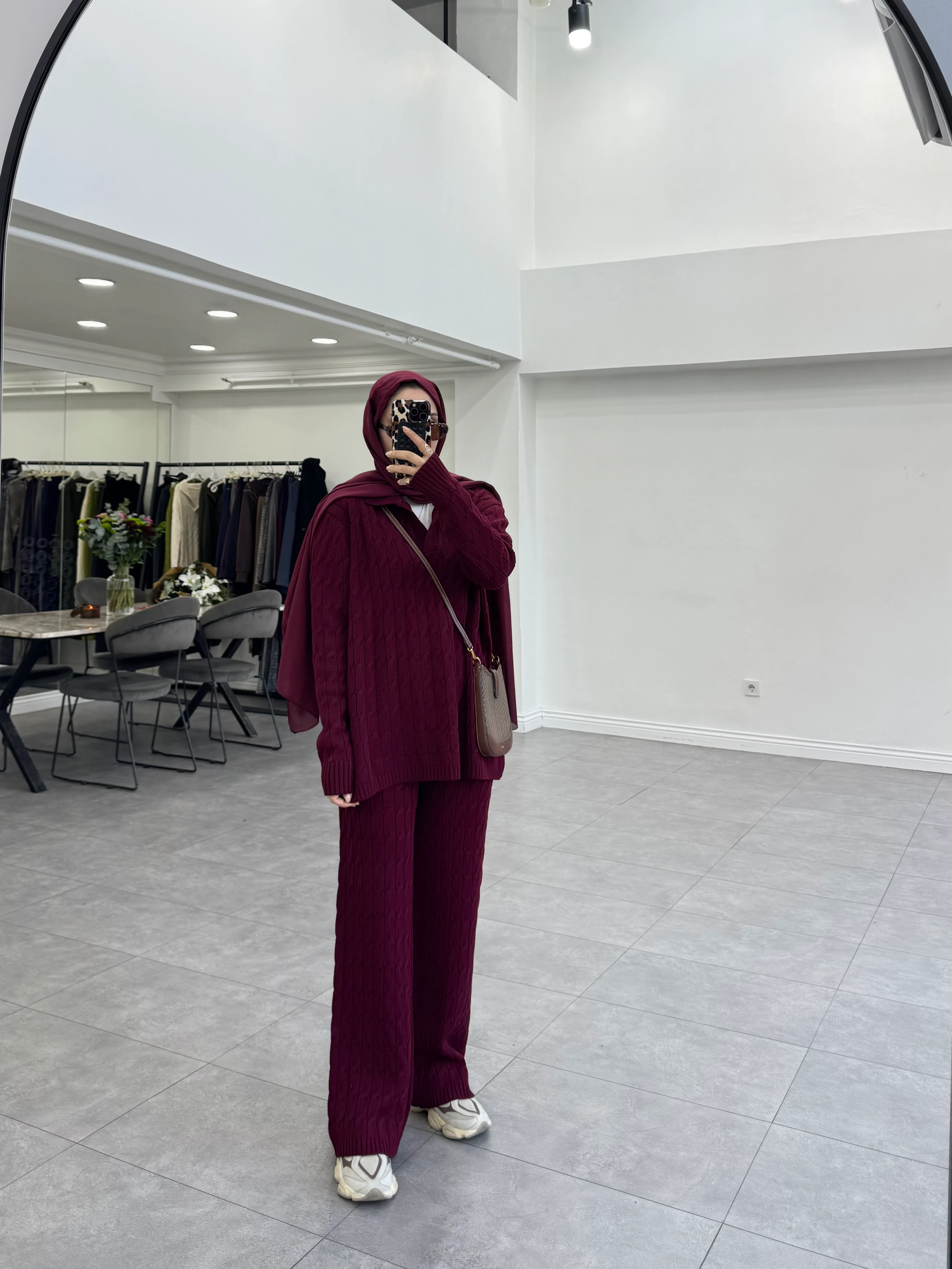 Bukre İkili Triko Takım Bordo