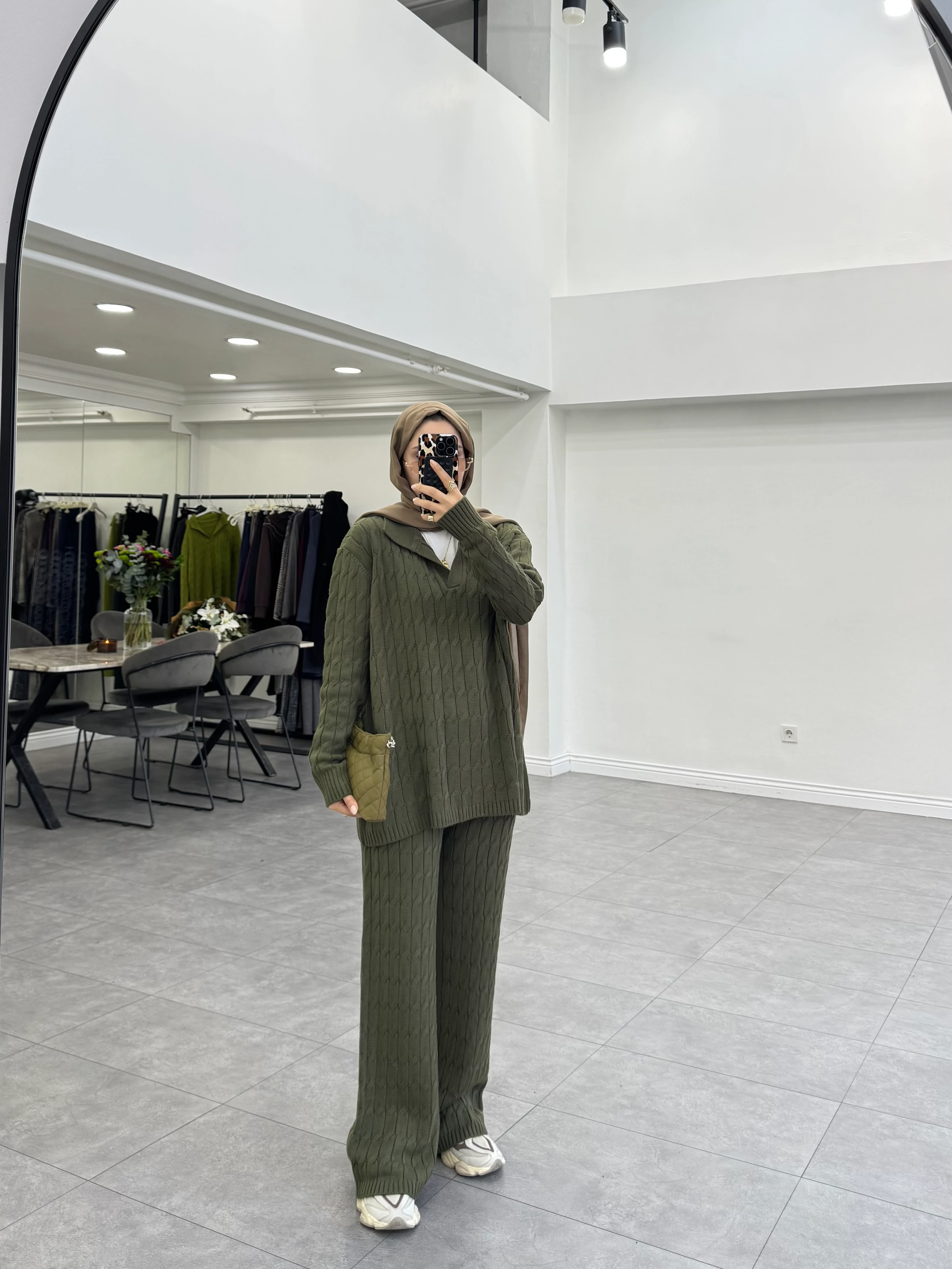 Bukre İkili Triko Takım Haki