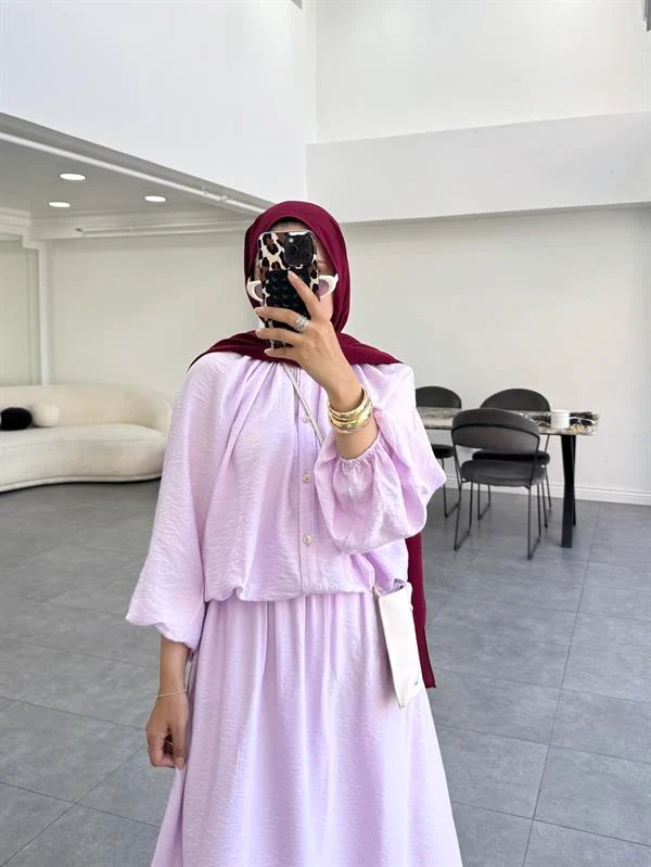 Olara Etekli Takım Pembe