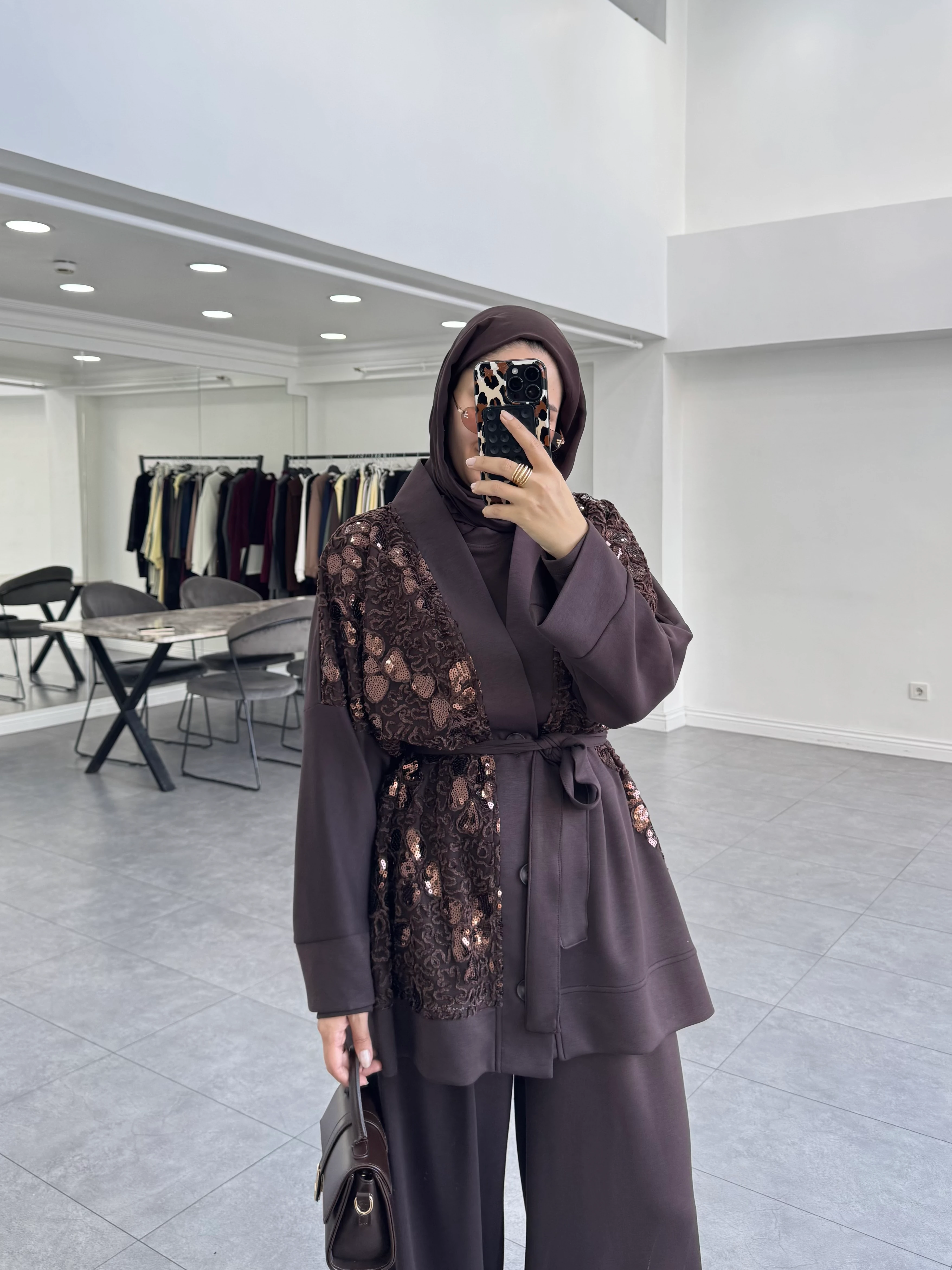  Herri Üçlü Takım Kahverengi