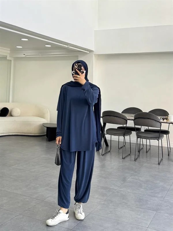 Heva Oysho Şalvarlı Takım Lacivert
