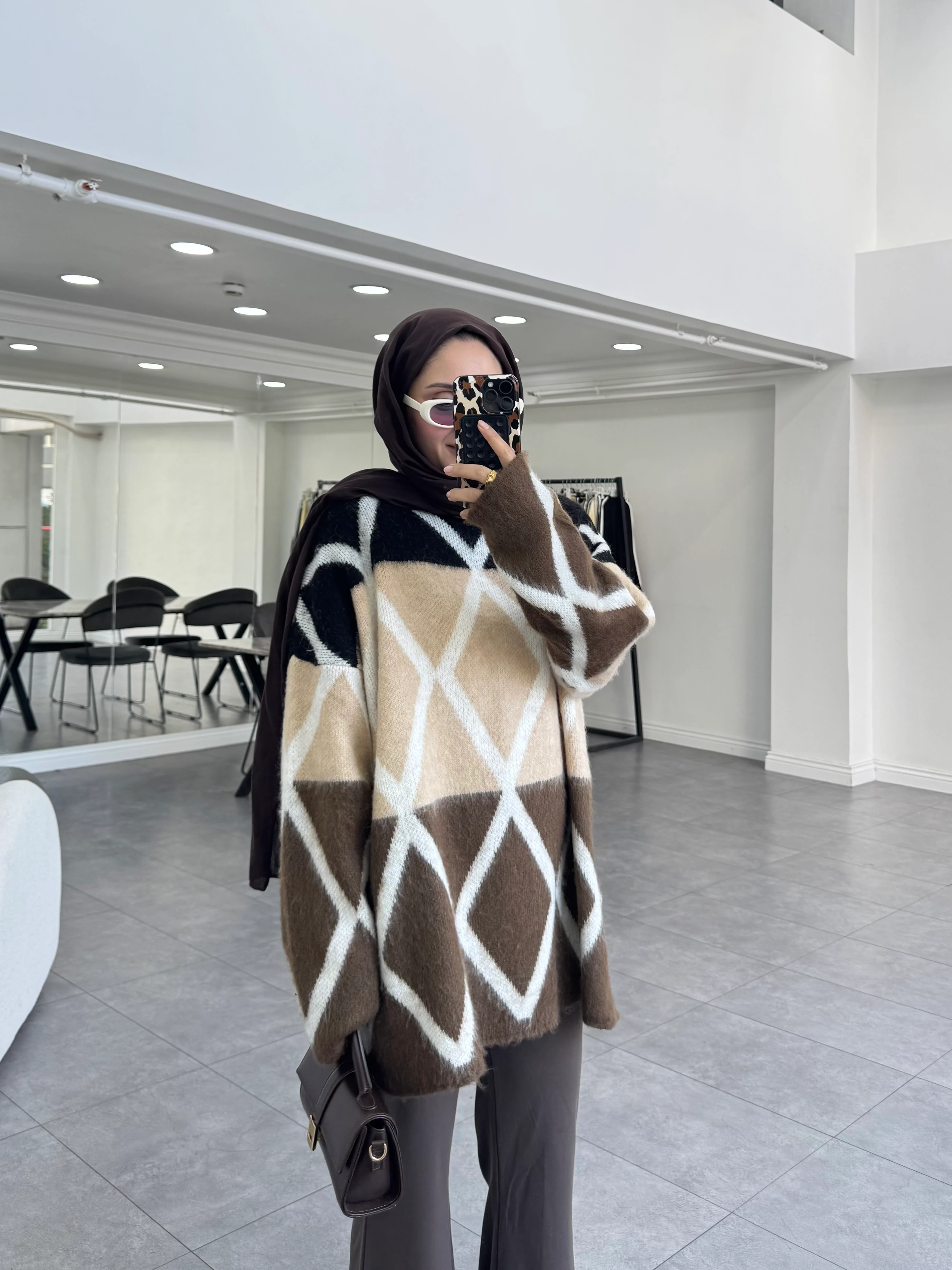 Gare Triko Kazak Kahverengi