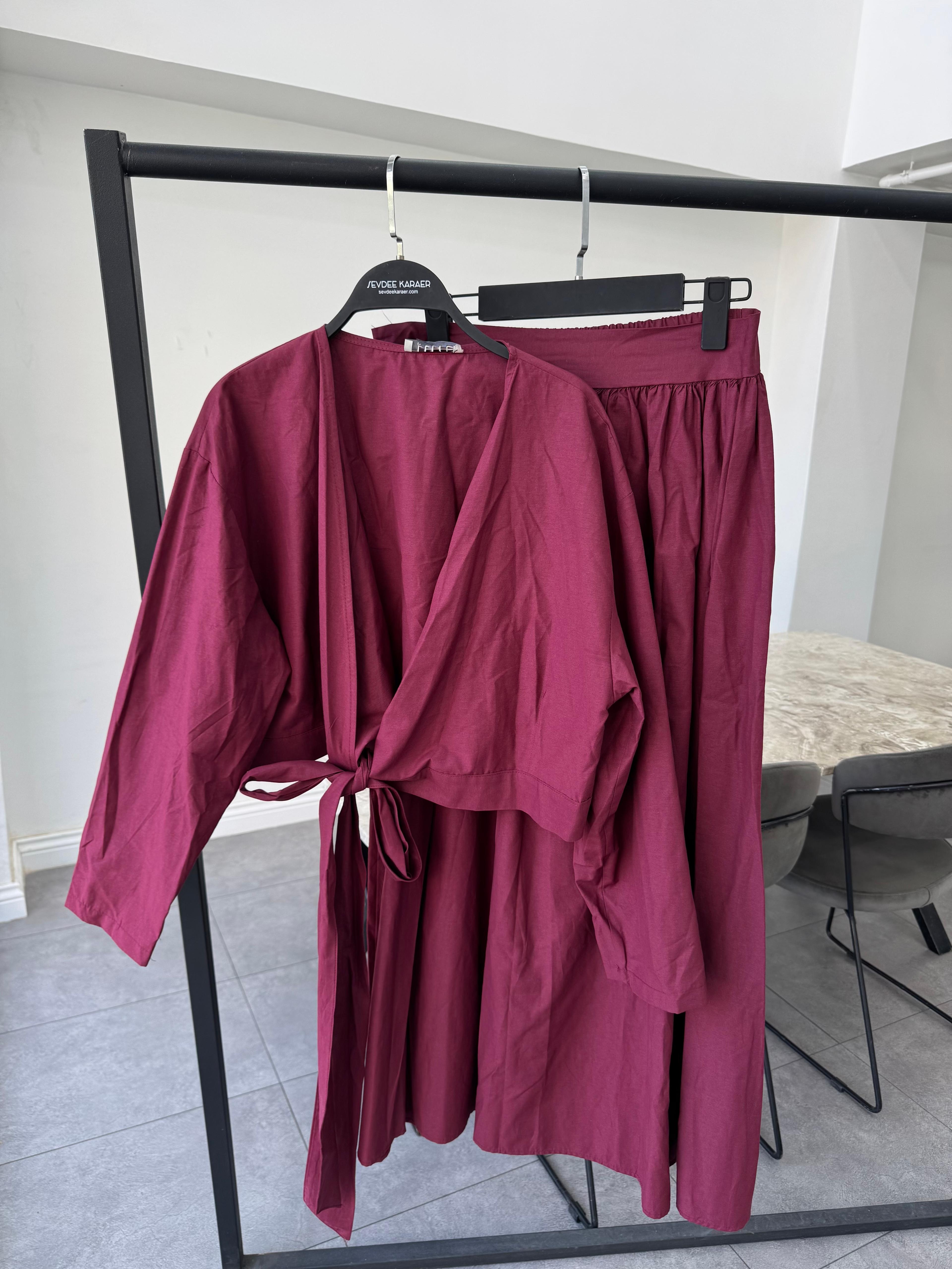 03 Etekli Takım Bordo