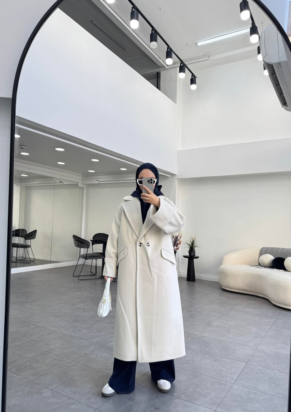 Oversize Kaşe Kaban Taş