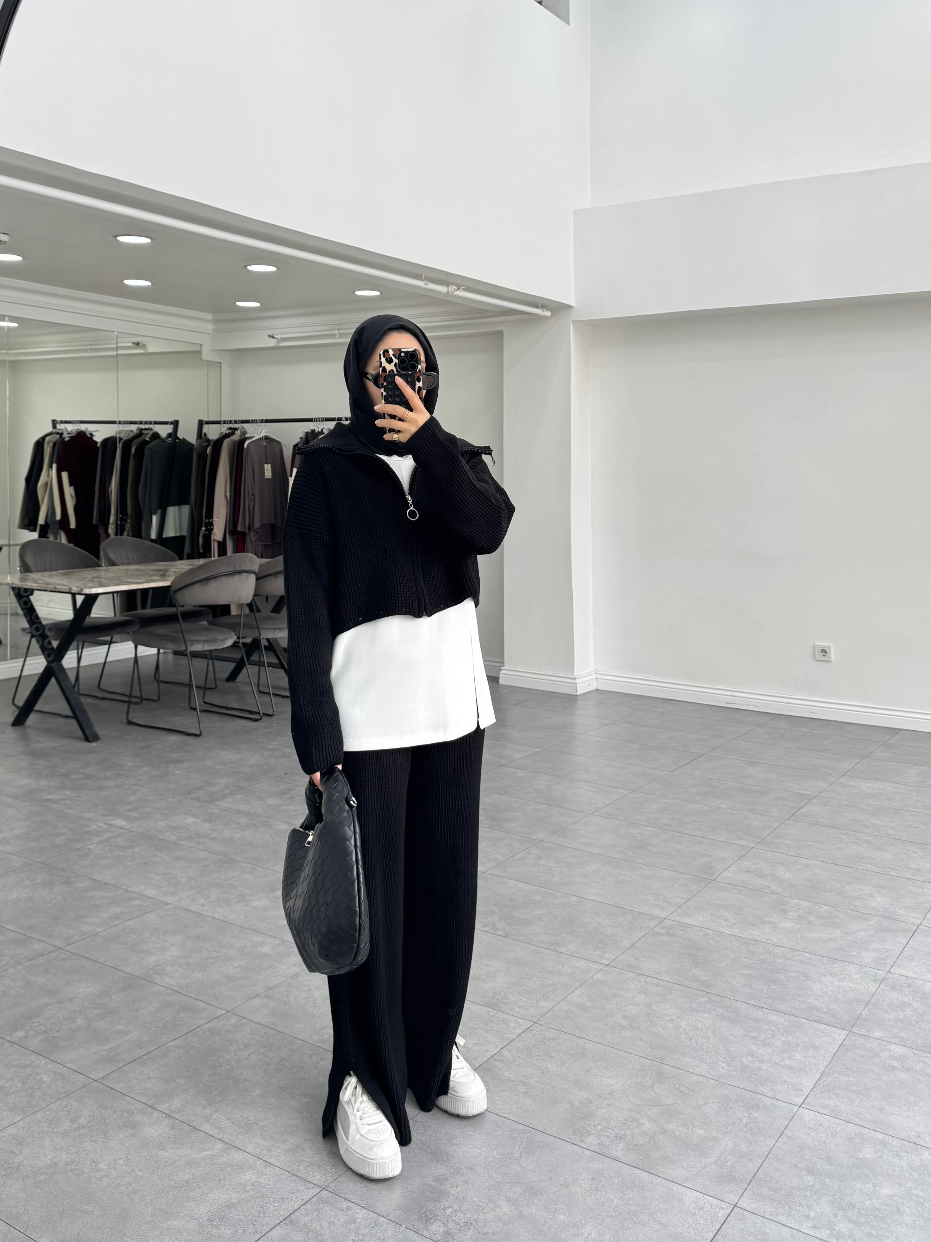 Tera Üçlü Triko Takım Siyah